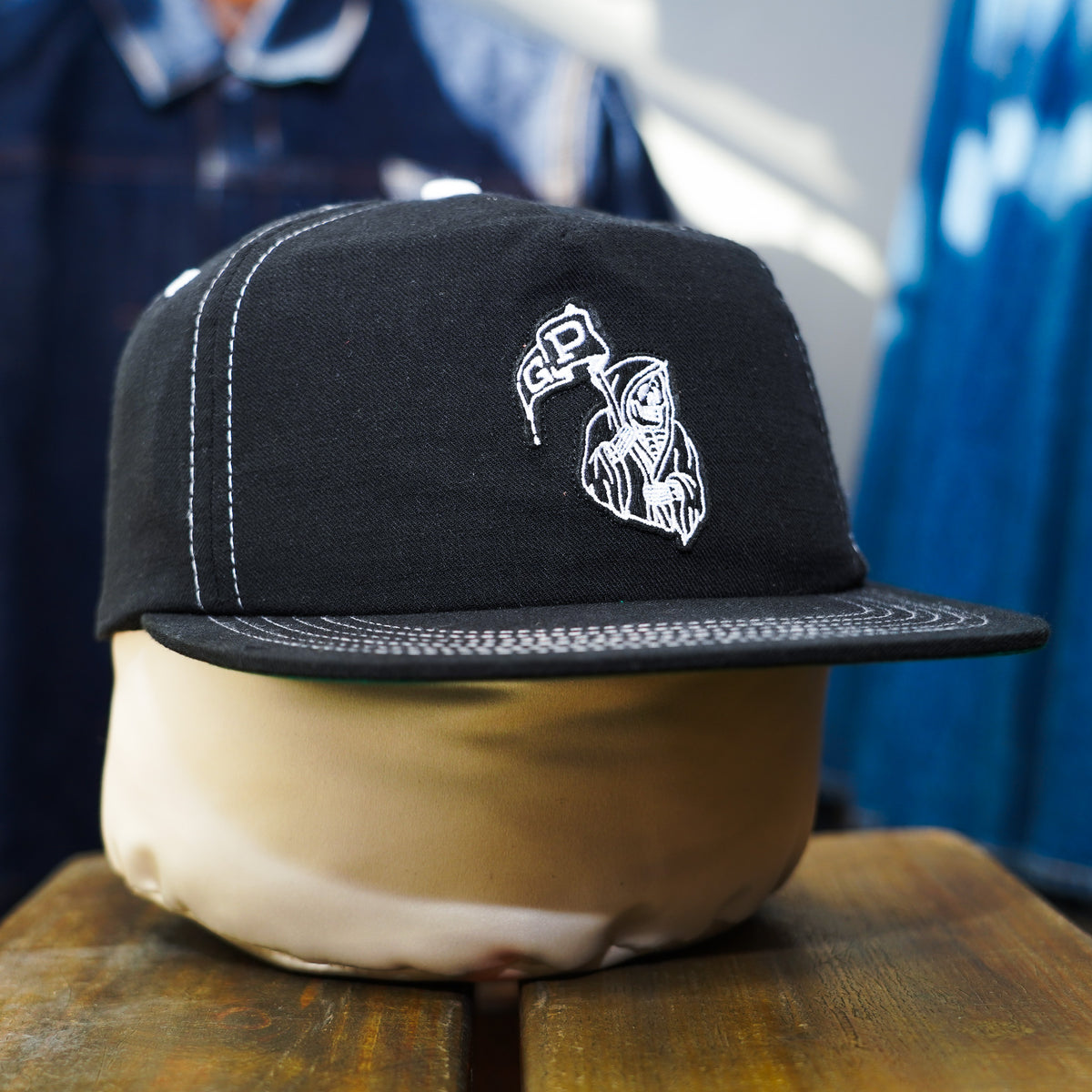Guilty Party Embroidered Snapback Hat - Black Hemp Cotton