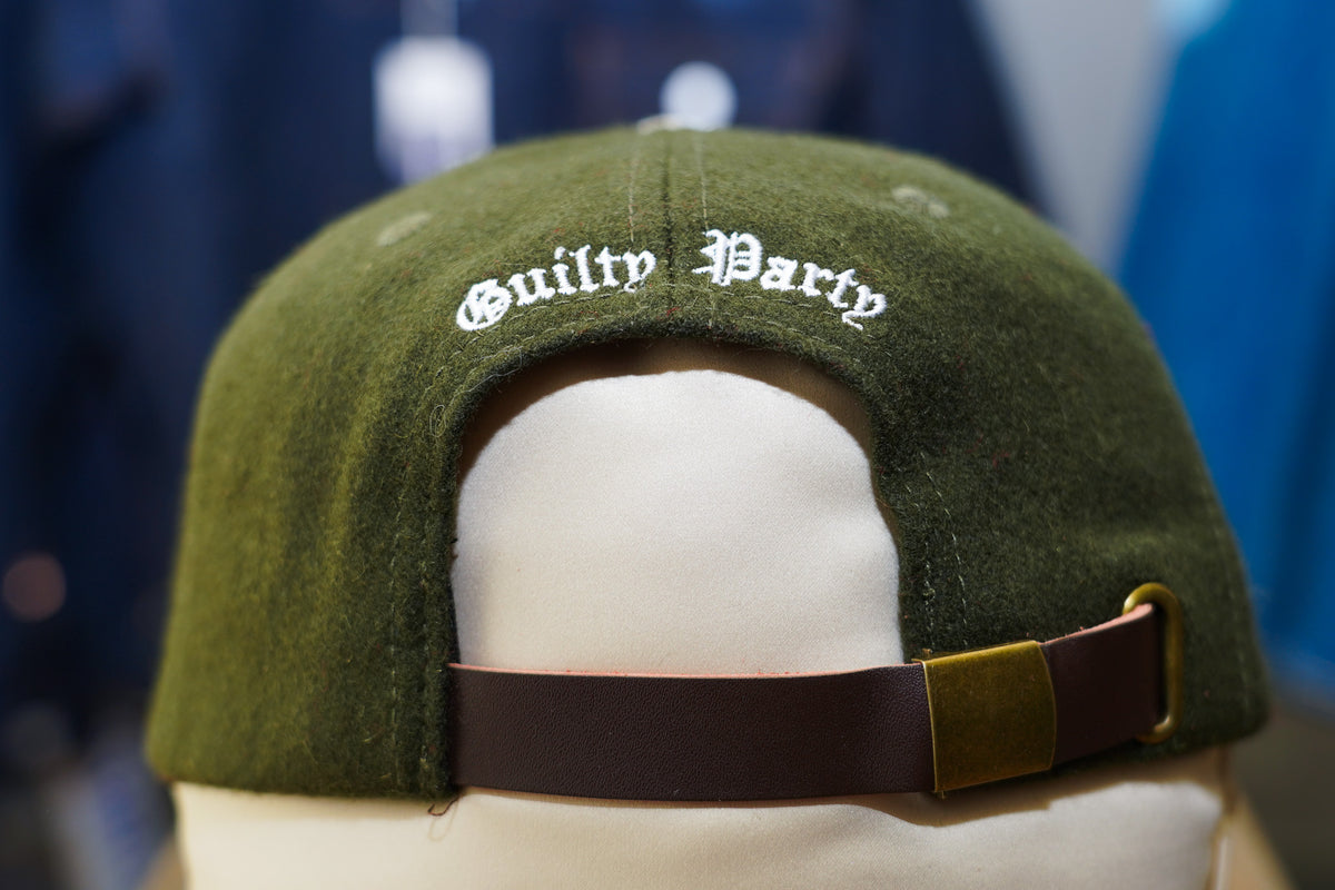 Guilty Party Embroidered Hat - Dark Green Melton