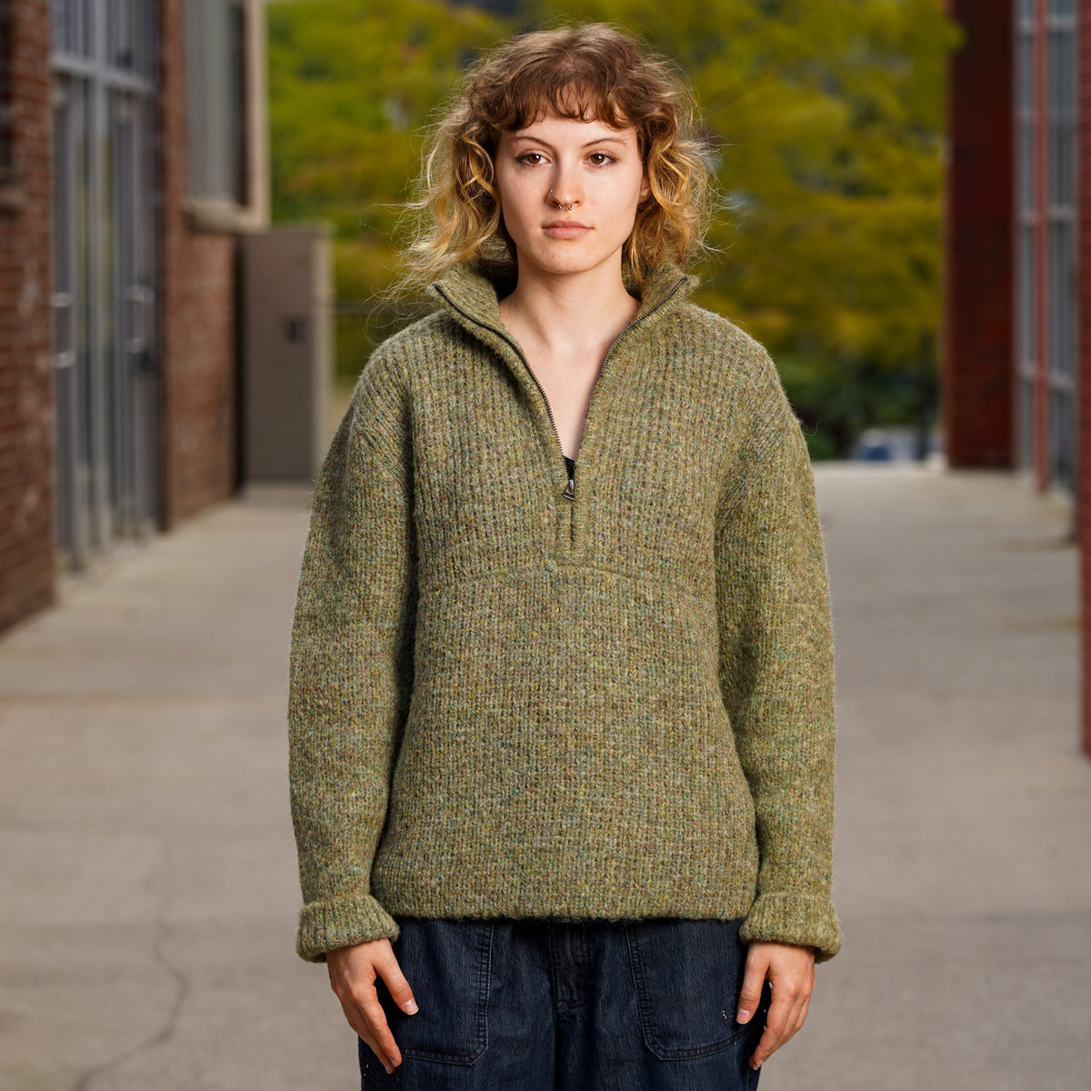 3sixteen Half Zip Knit - Marled Sage