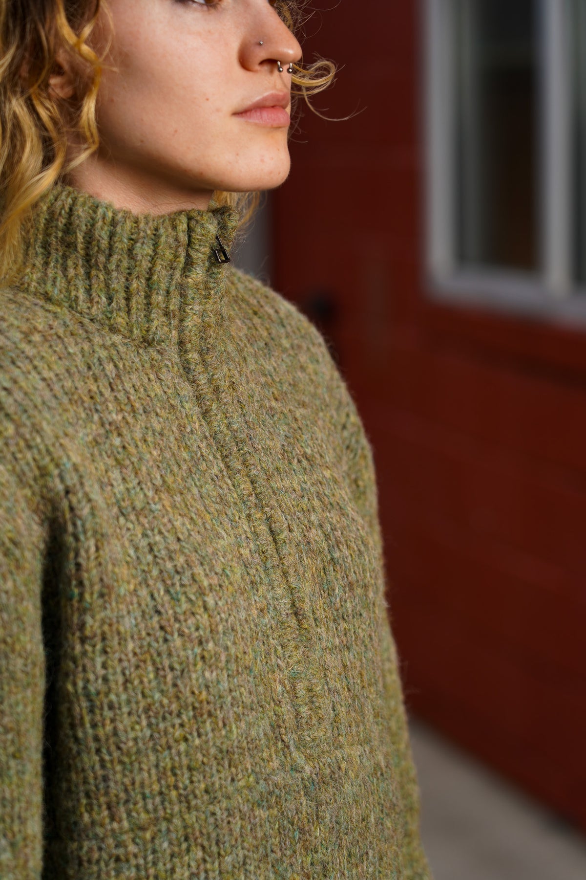 3sixteen Half Zip Knit - Marled Sage