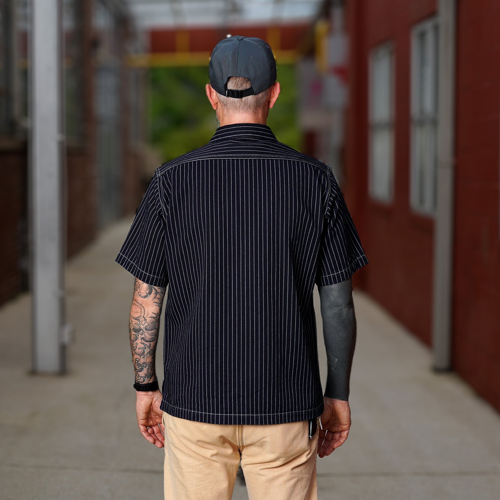Iron Heart IHSH-416-IND 10oz Wabash Short Sleeved Mechanic Shirt - Indigo