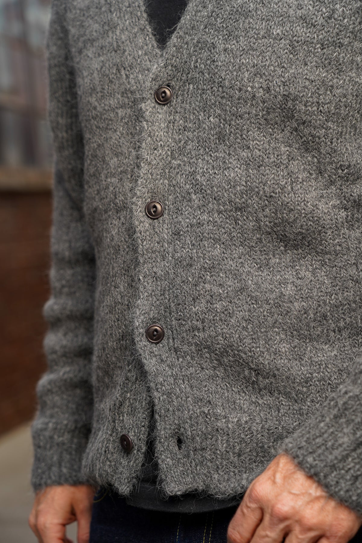 3sixteen Classic Cardigan - Pewter Alpaca