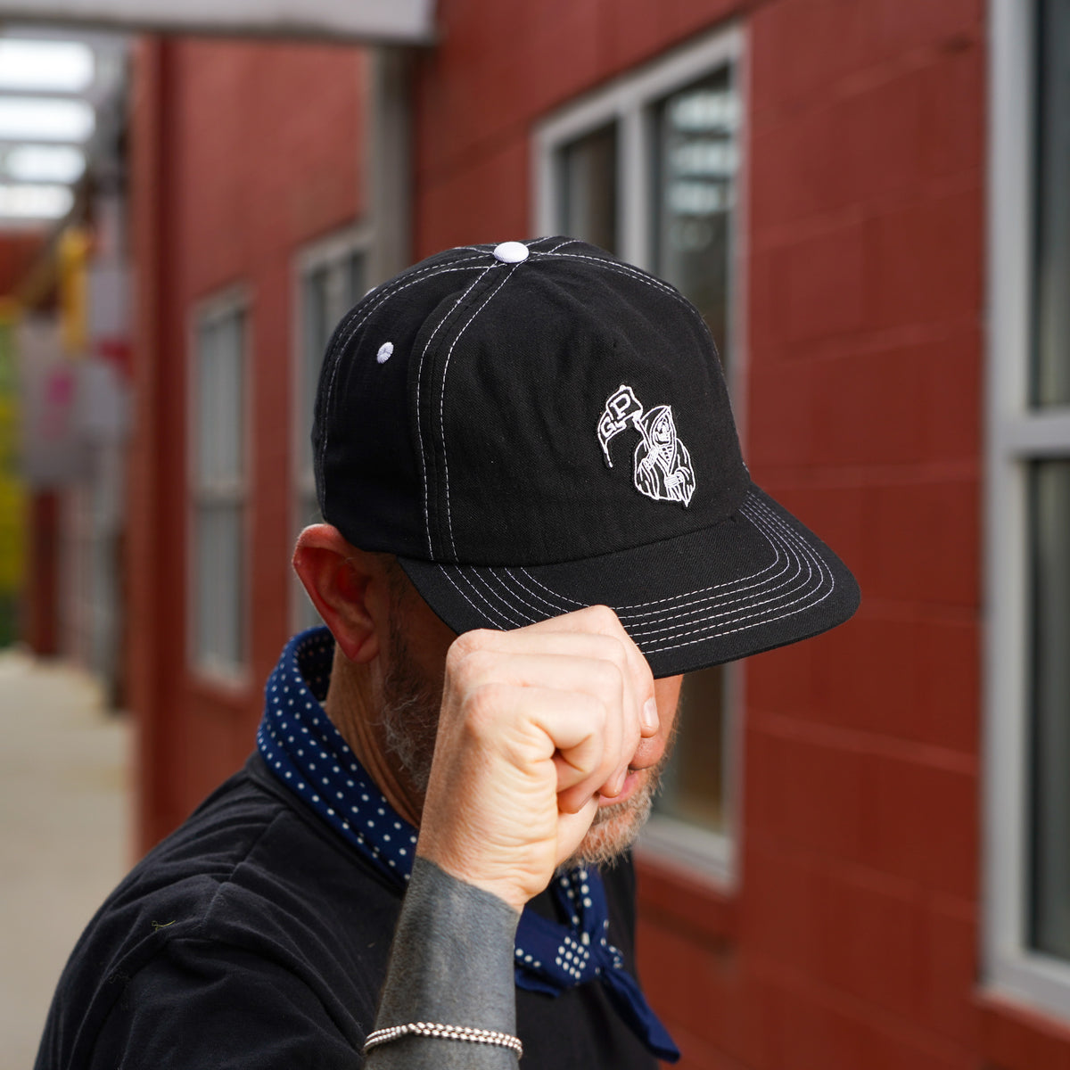 Guilty Party Embroidered Snapback Hat - Black Hemp Cotton