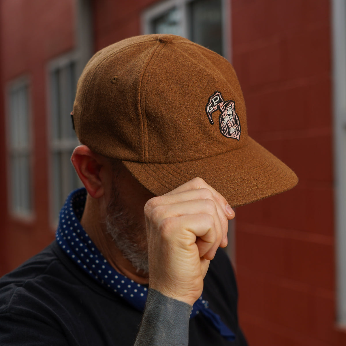 Guilty Party Embroidered Hat - Brown Melton