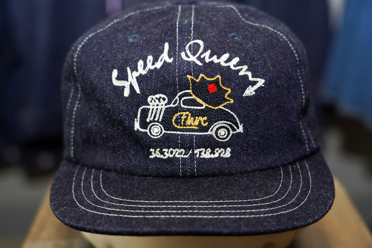 The Flat Head 12oz Denim Speed Queen Trucker Cap - Indigo