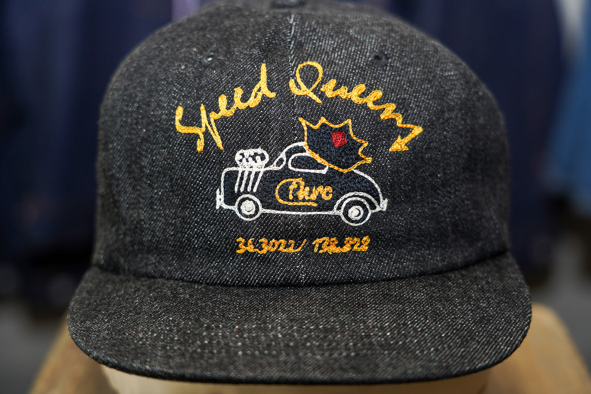 The Flat Head 12oz Denim Speed Queen Trucker Cap - Black