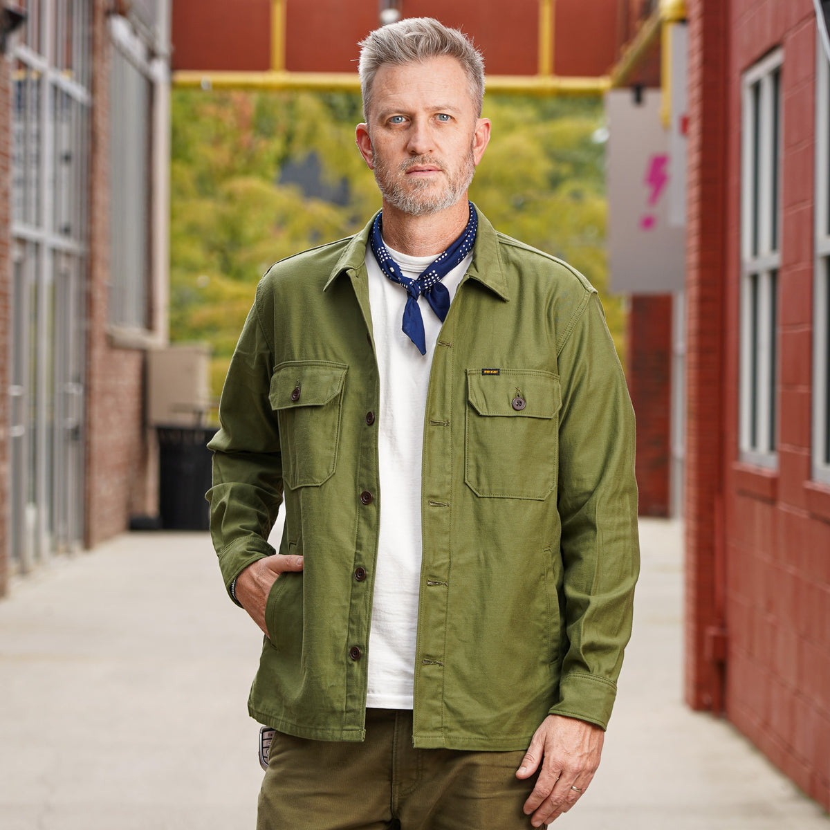 Iron Heart IHSH-451-ODG 9oz Cotton Sateen Military CPO Shirt - Olive Drab Green