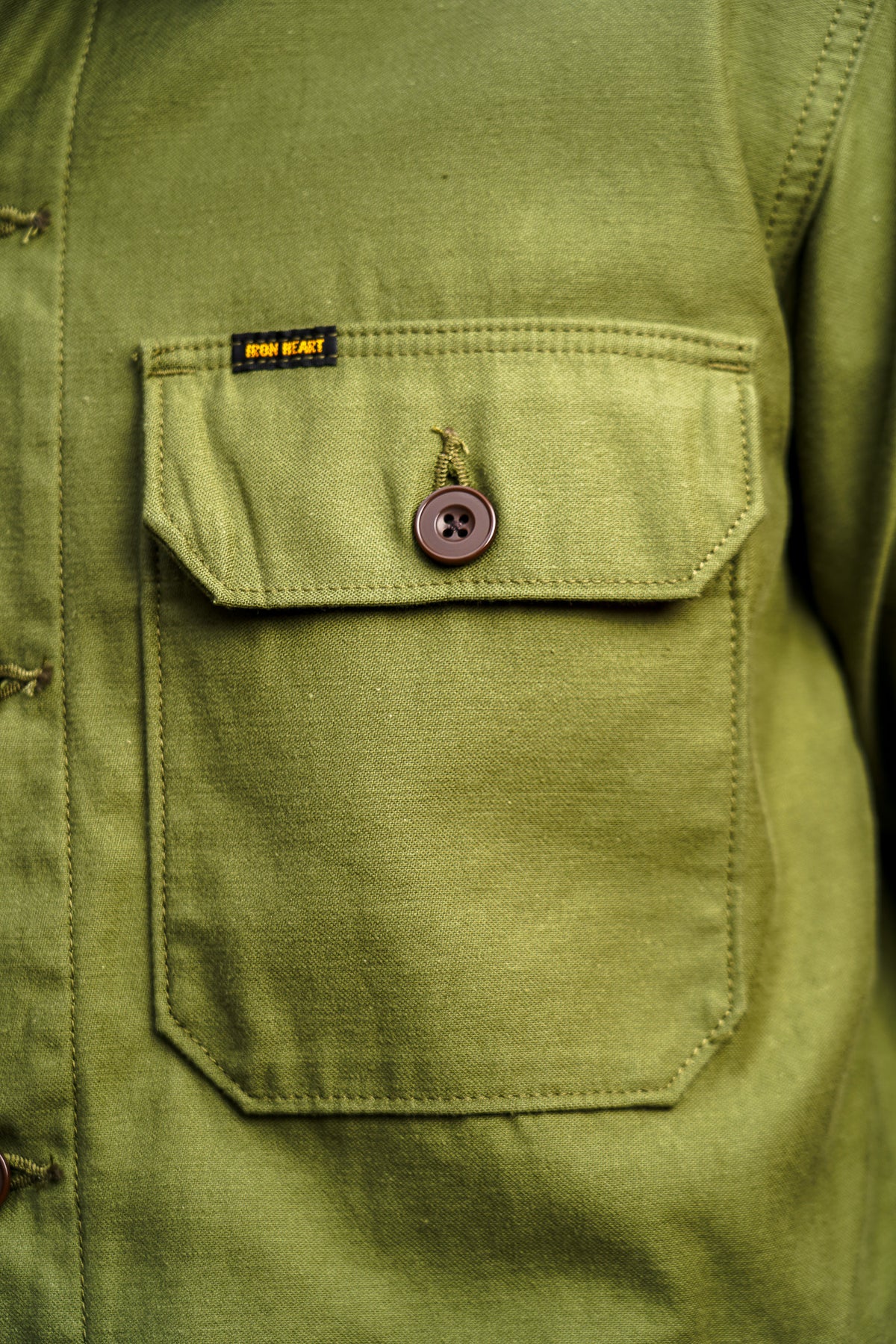 Iron Heart IHSH-451-ODG 9oz Cotton Sateen Military CPO Shirt - Olive Drab Green