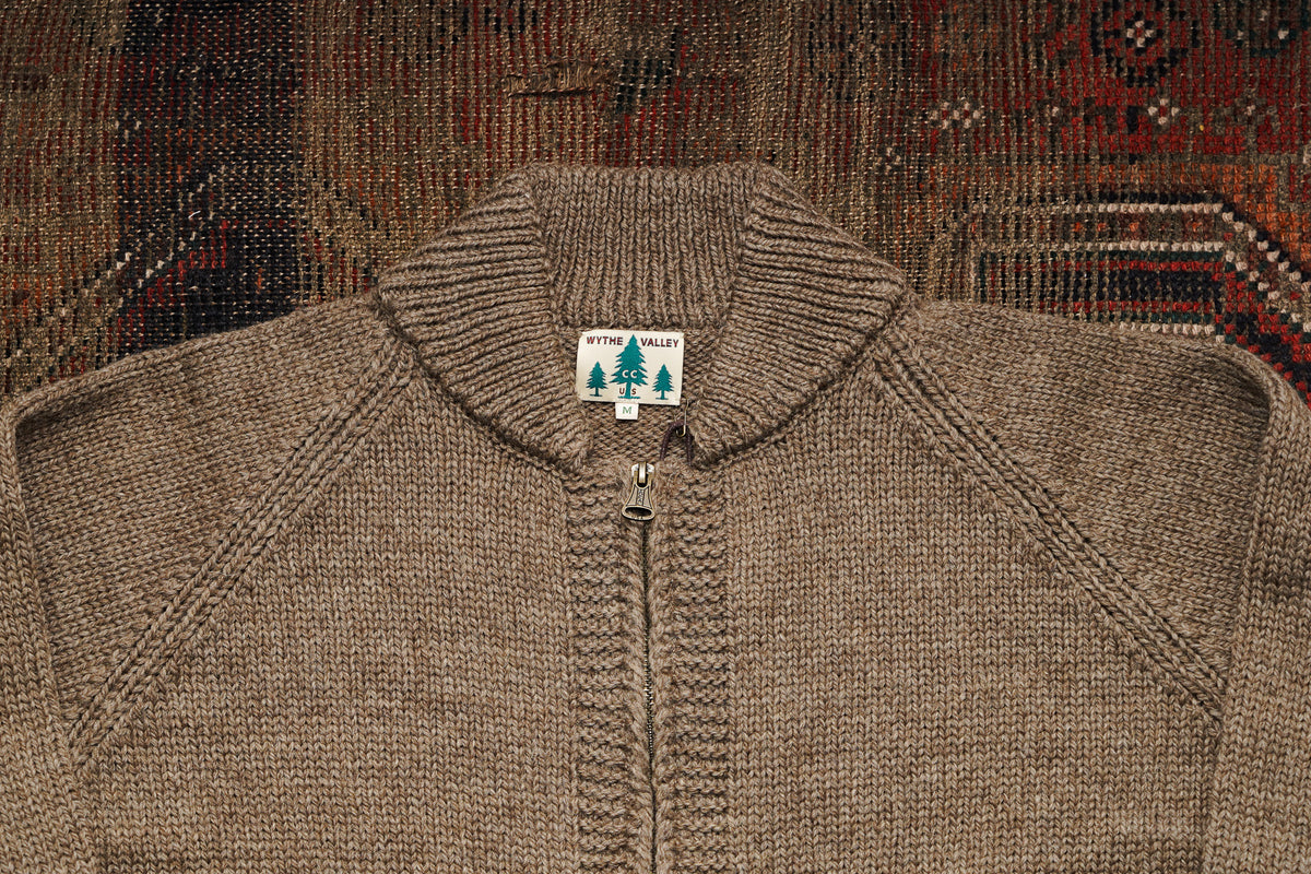Wythe Zip Shawl Cardigan - Taupe