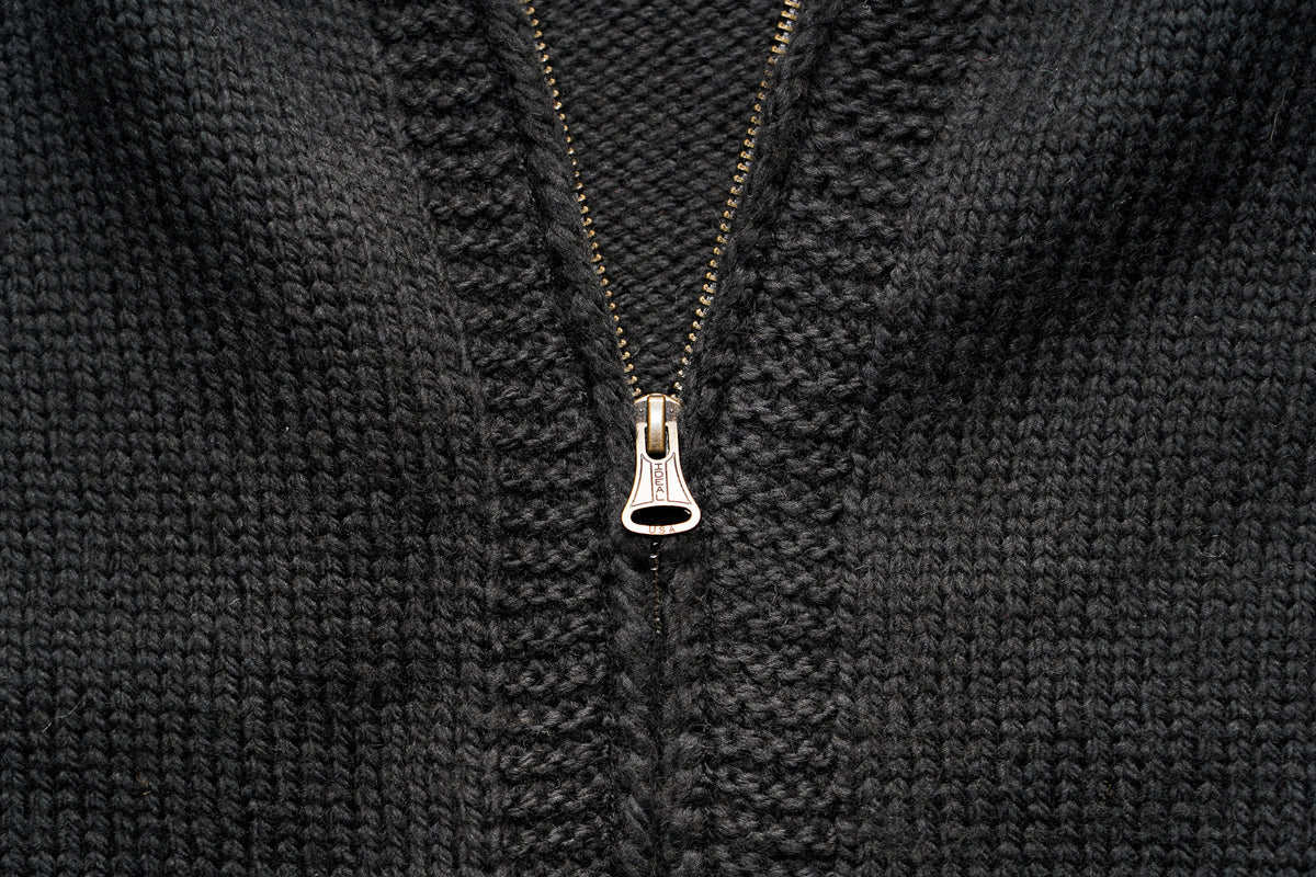 Wythe Zip Shawl Cardigan - Black