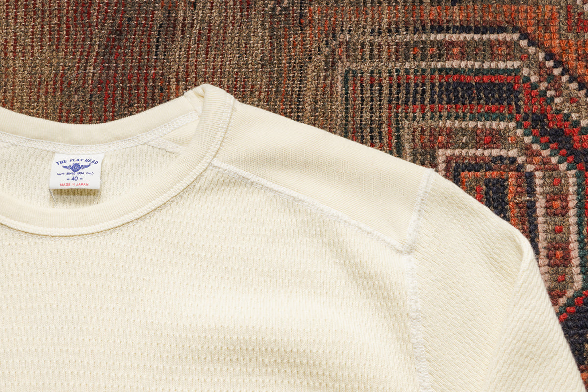 The Flat Head Heavy Thermal Longsleeve Shirt - Ivory