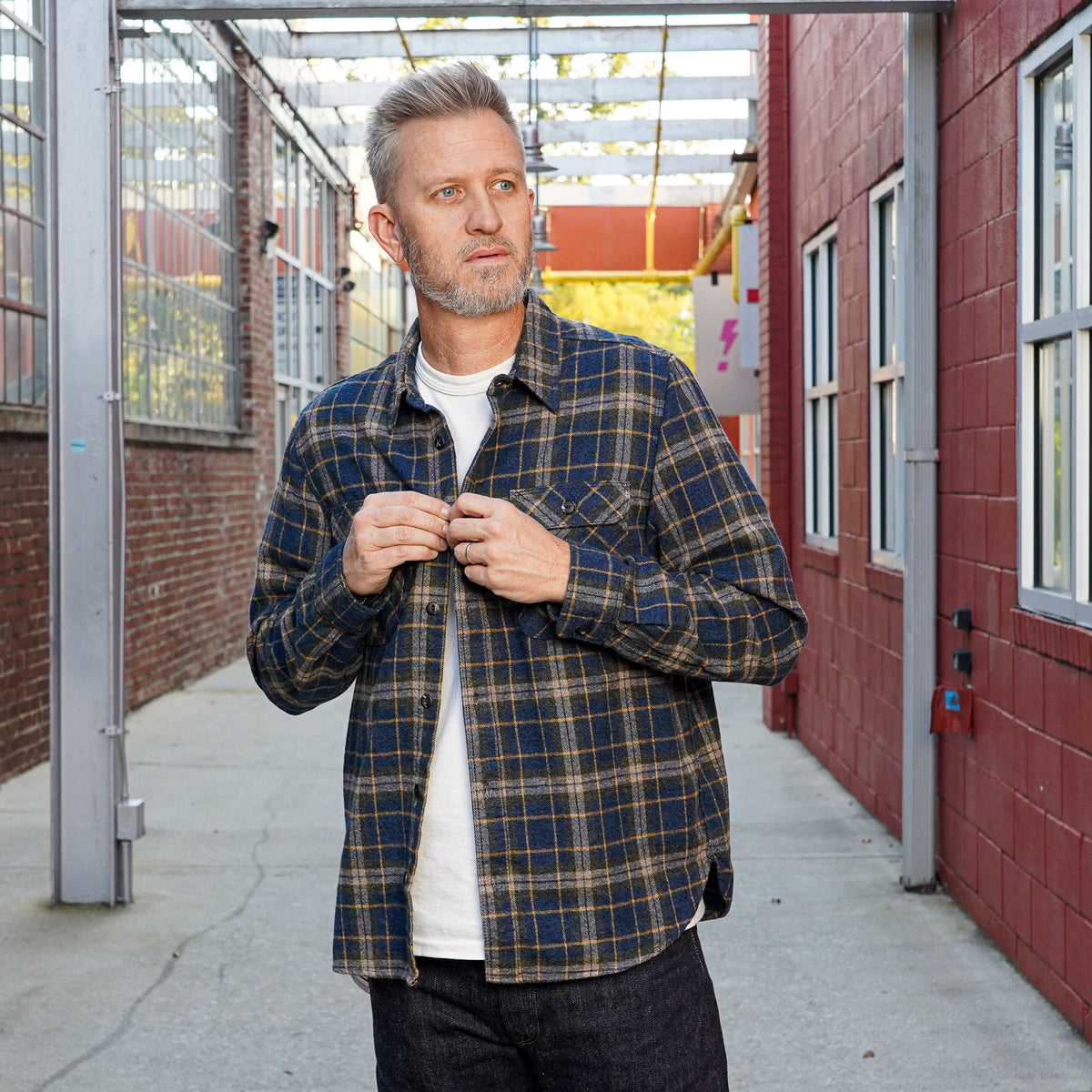 Freenote Cloth Jepson Flannel Shirt - River Blue Plaid