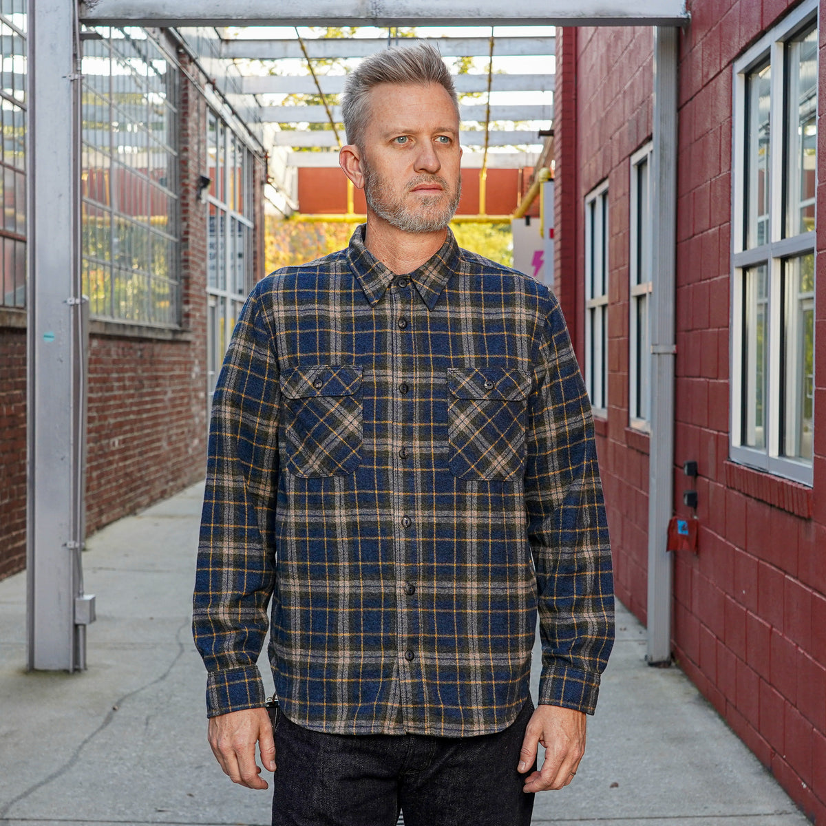 Freenote Cloth Jepson Flannel Shirt - River Blue Plaid