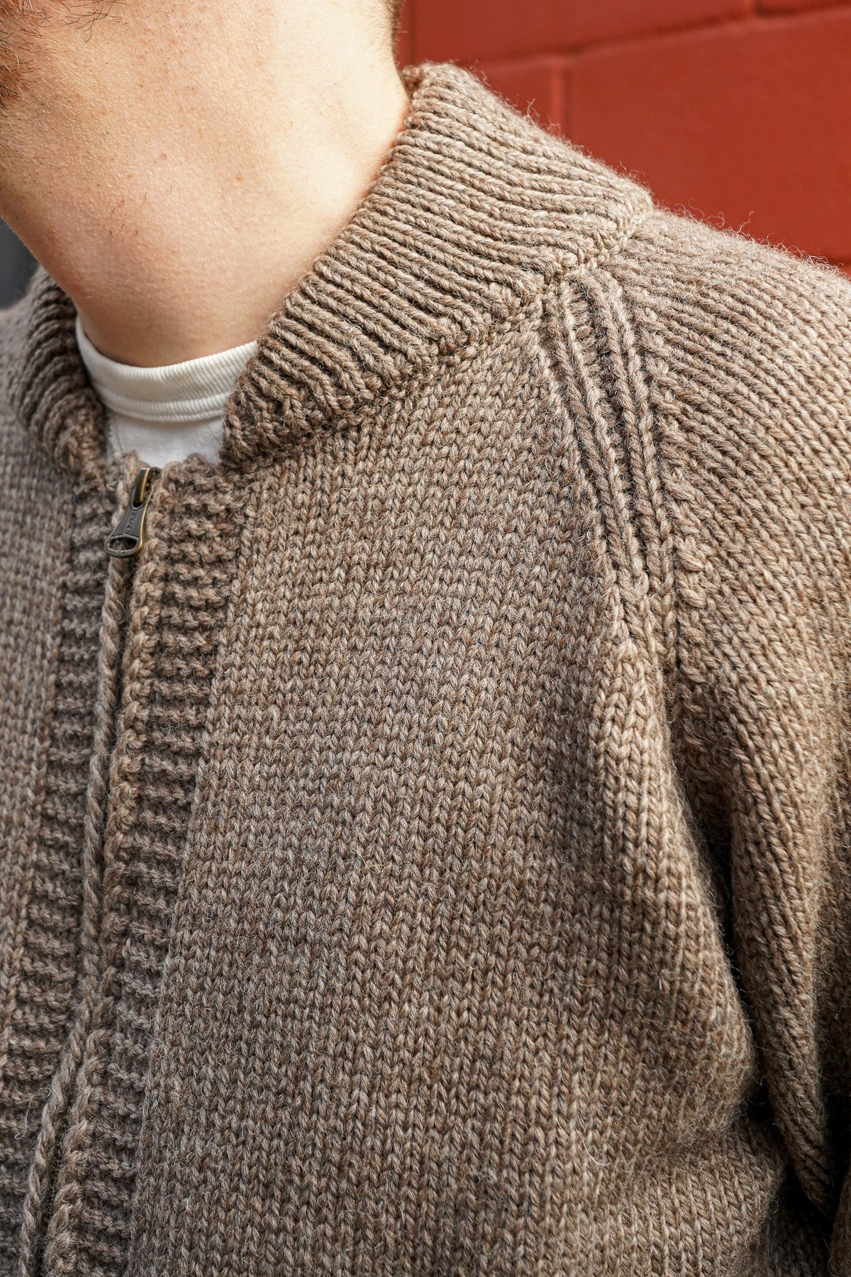 Wythe Zip Shawl Cardigan - Taupe