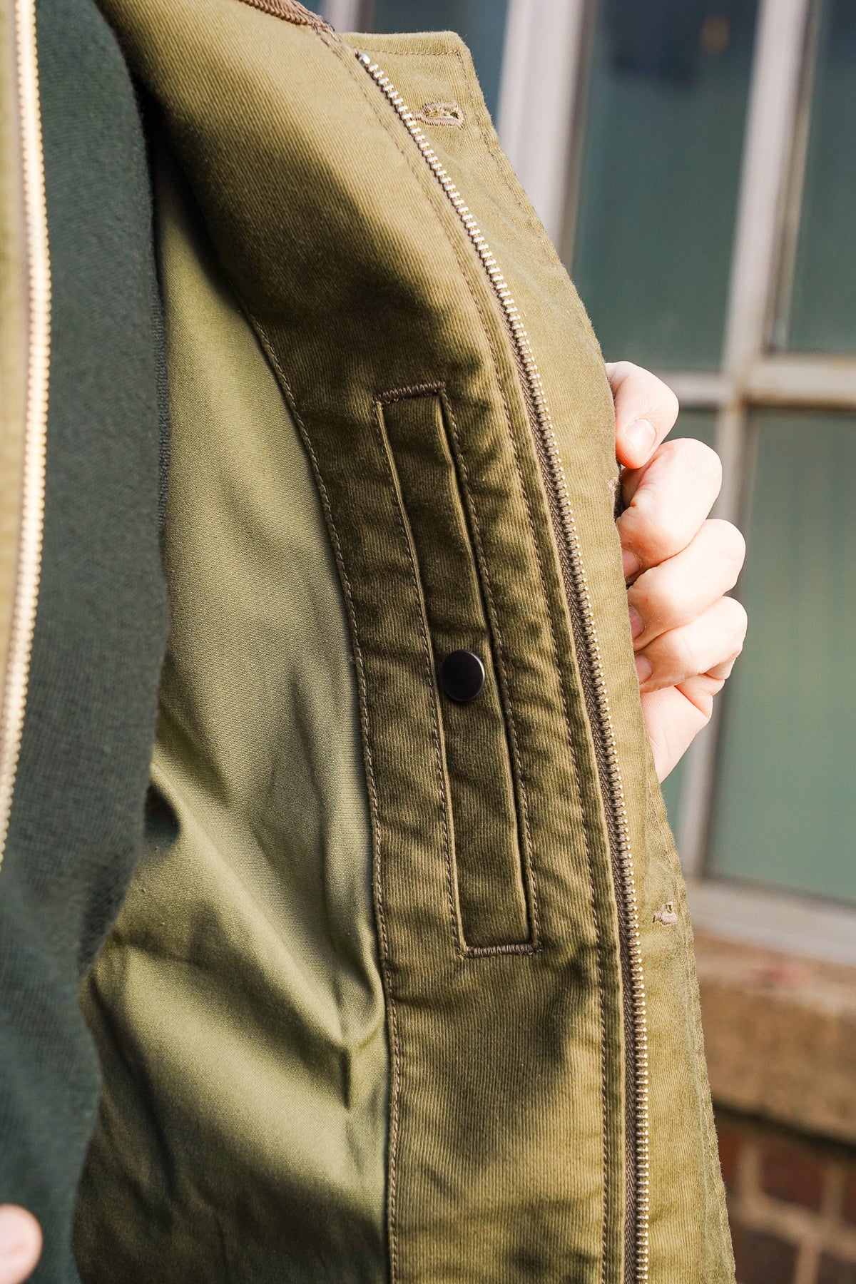 Iron Heart IHM-53-ODG 12oz Whipcord Lightweight N1 Deck Jacket - Olive Drab Green