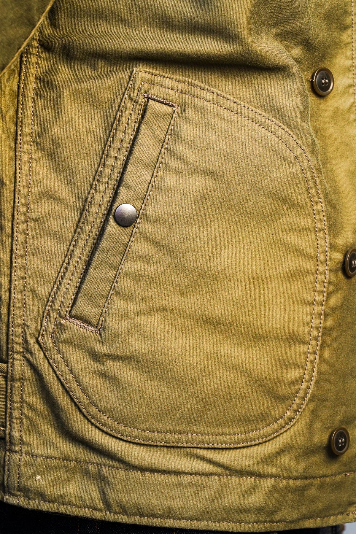 Iron Heart IHM-53-ODG 12oz Whipcord Lightweight N1 Deck Jacket - Olive Drab Green