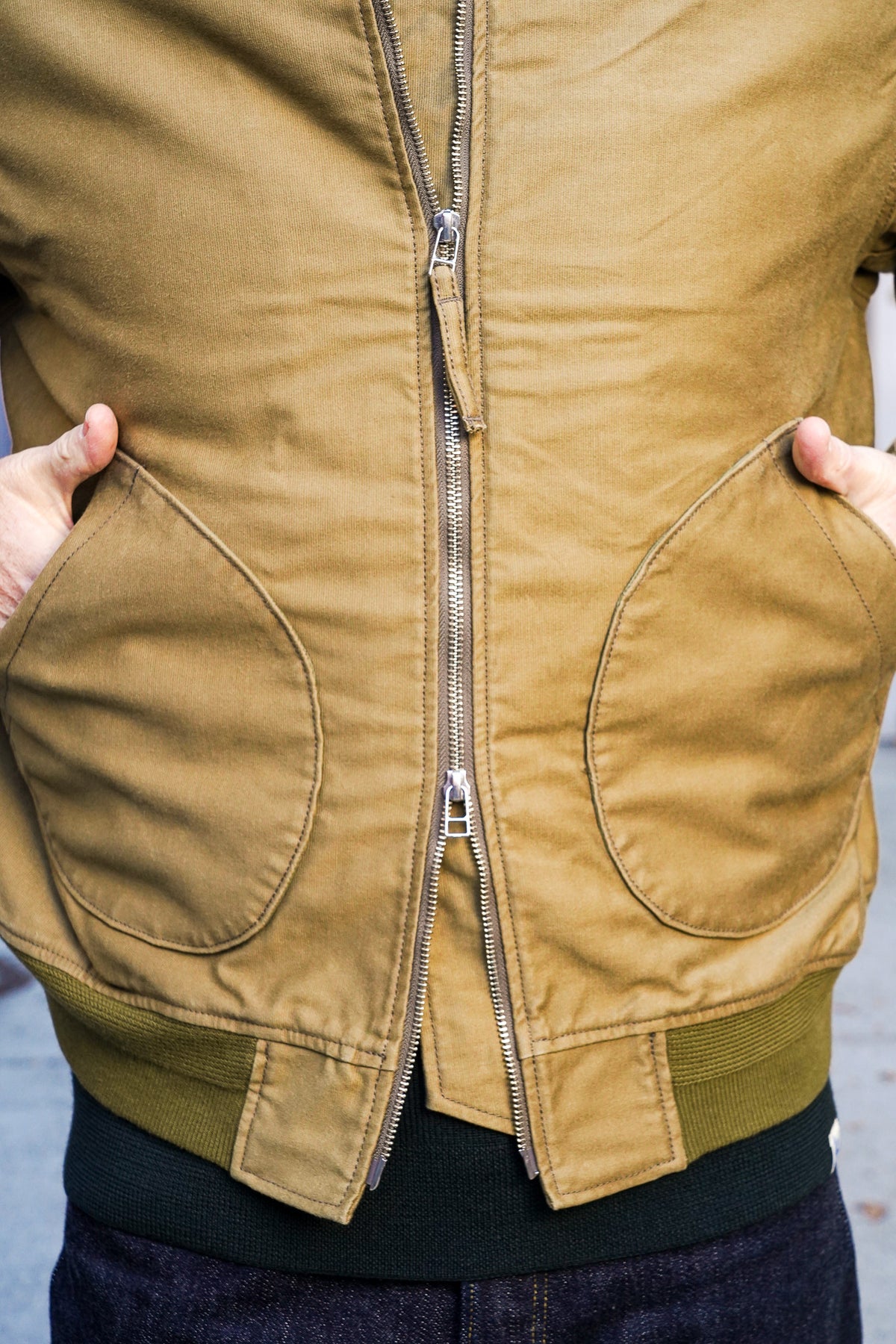 Iron Heart IHM-52-KHA 12oz Whipcord Tanker Jacket - Khaki