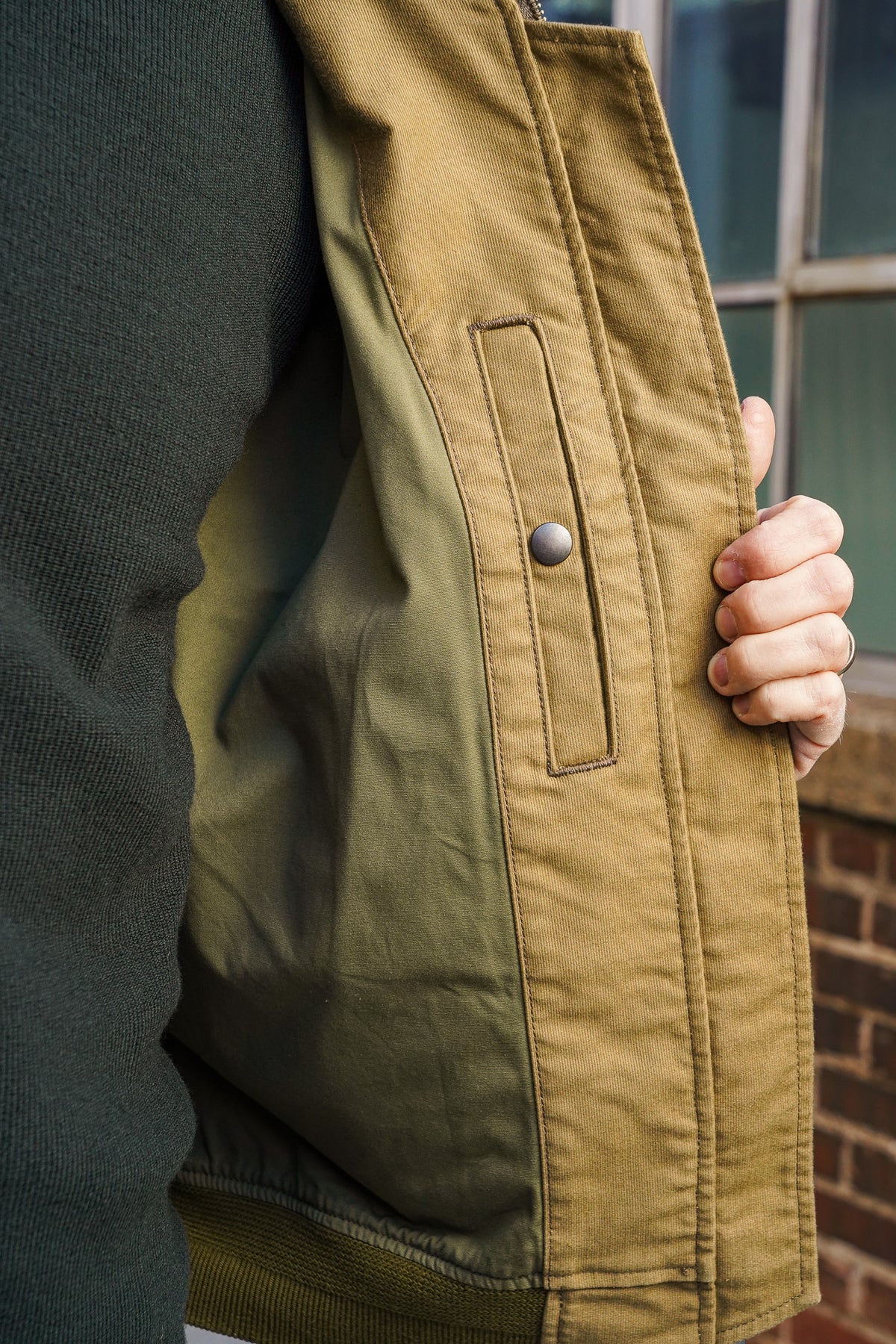 Iron Heart IHM-52-KHA 12oz Whipcord Tanker Jacket - Khaki