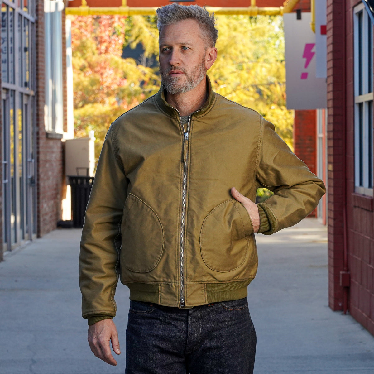Iron Heart IHM-52-KHA 12oz Whipcord Tanker Jacket - Khaki