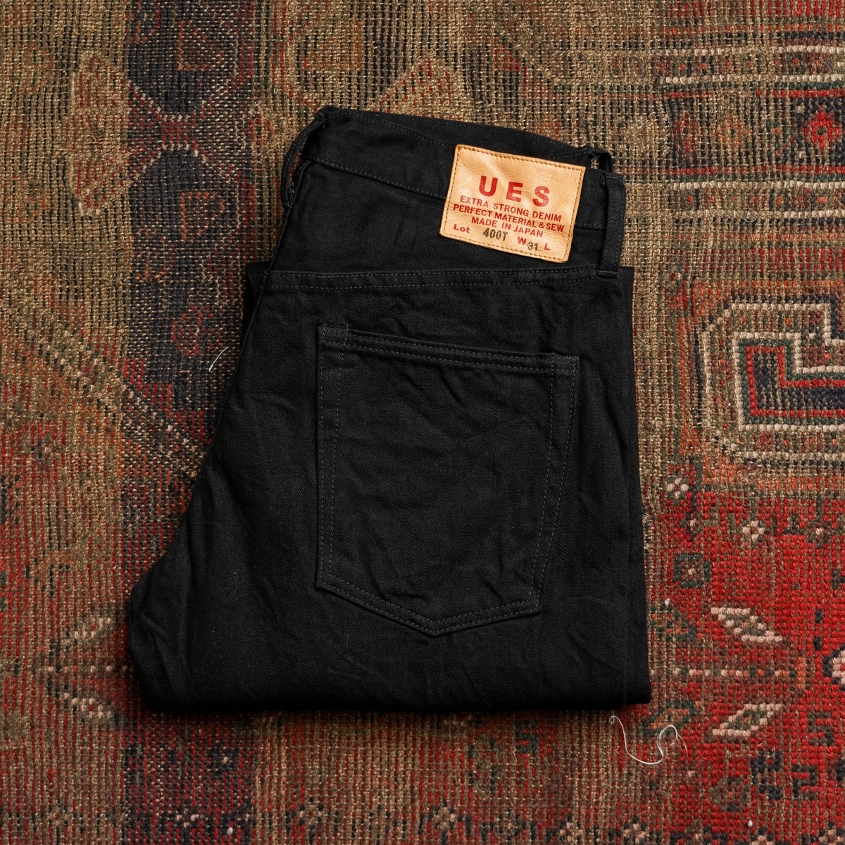 UES 400-TB Tapered Fit Double Black Selvedge Denim - One Washed