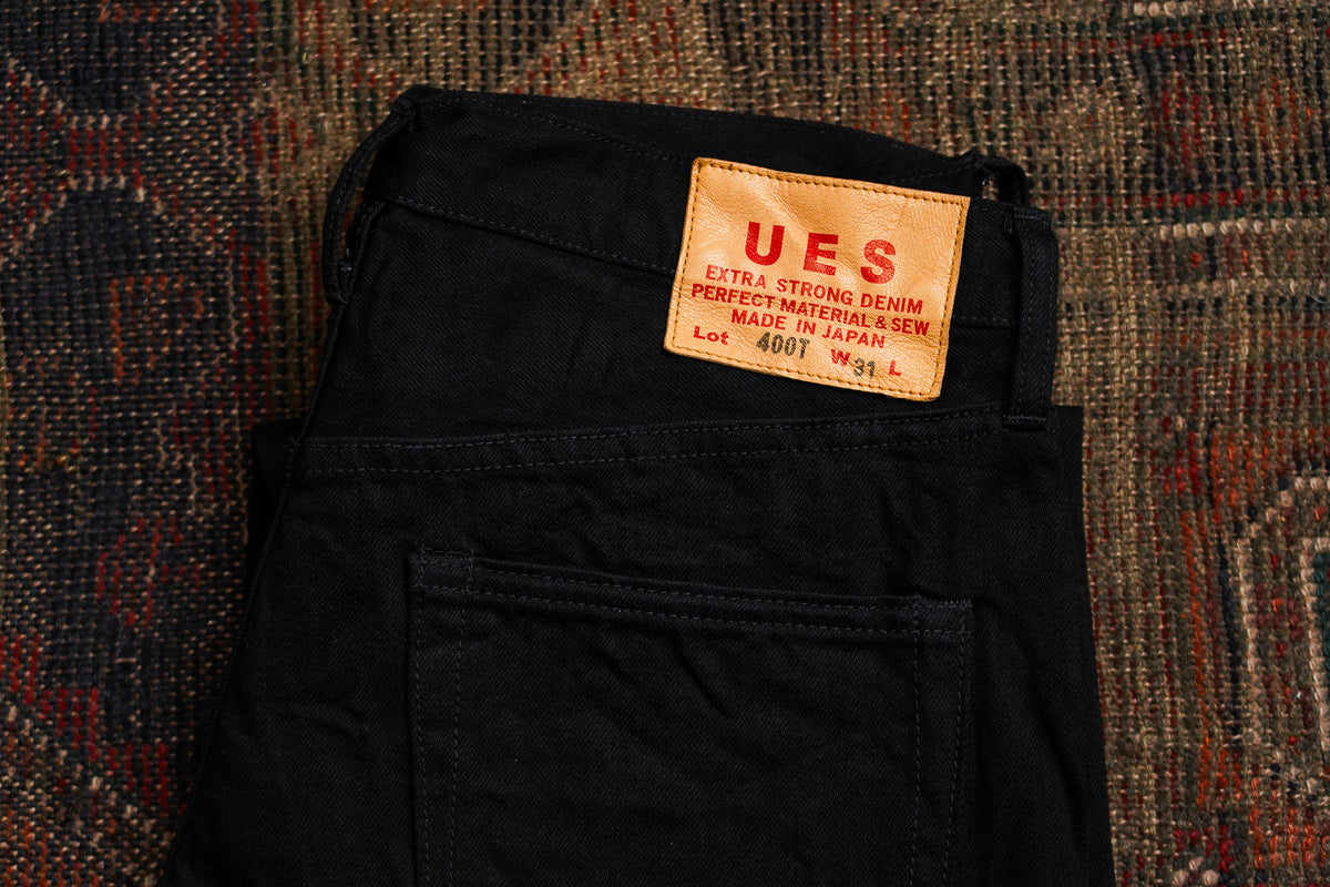UES 400-TB Tapered Fit Double Black Selvedge Denim - One Washed