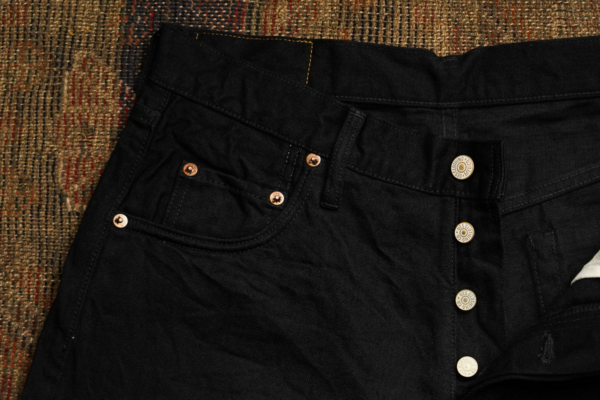 UES 400-TB Tapered Fit Double Black Selvedge Denim - One Washed