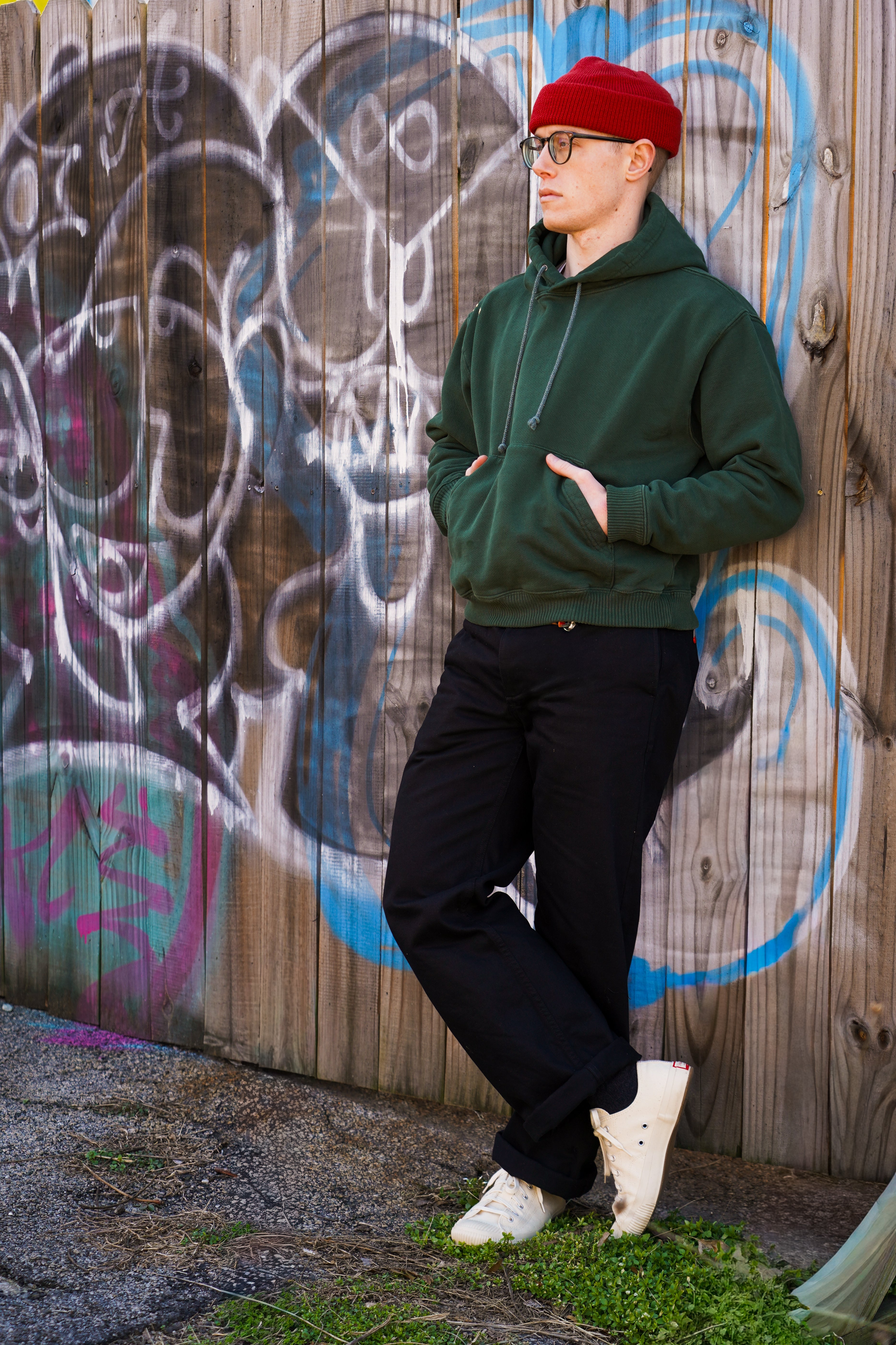 3sixteen Ultraweight Pullover Hoodie - Kombu Green