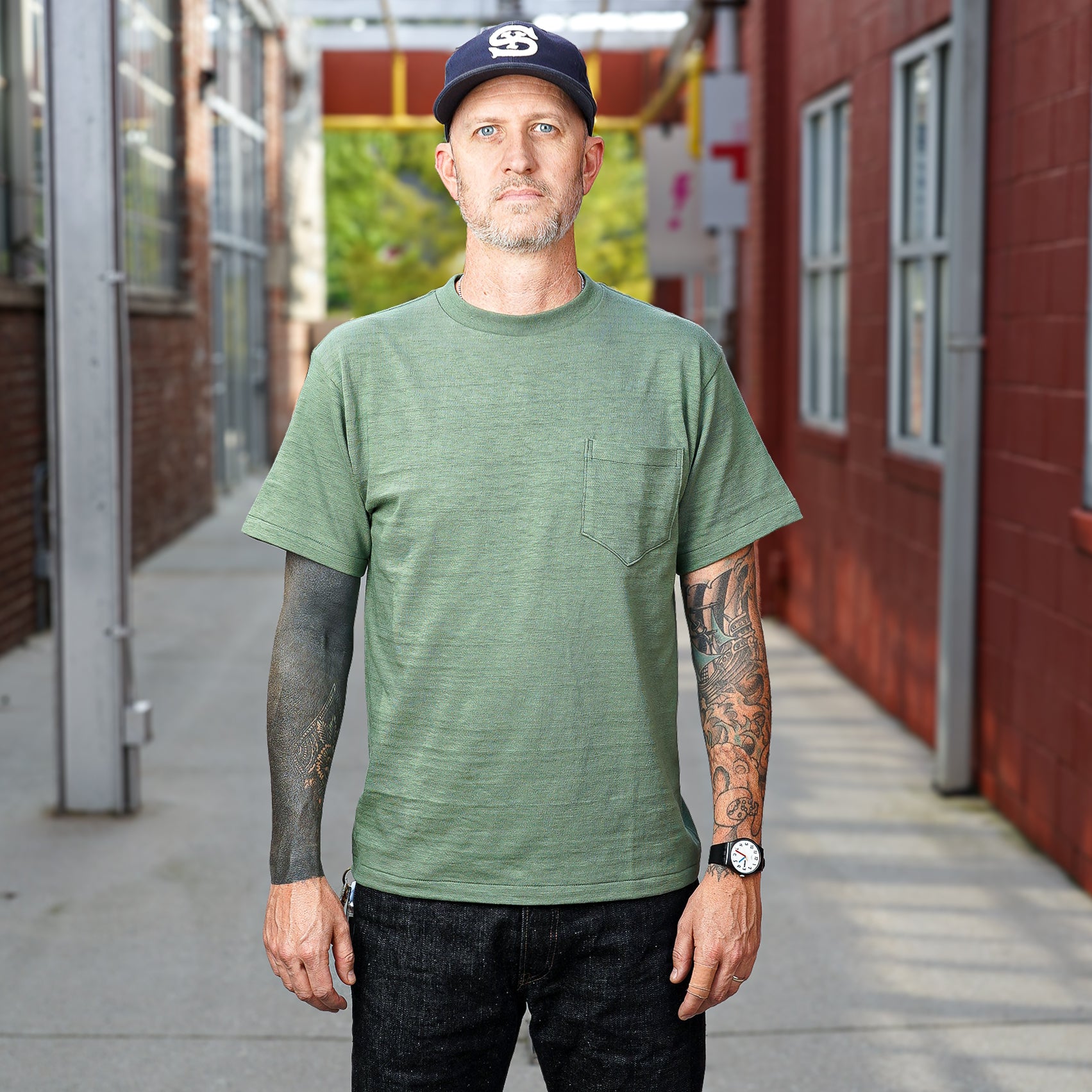 John Gluckow Standard Pocket Tee - MC Green