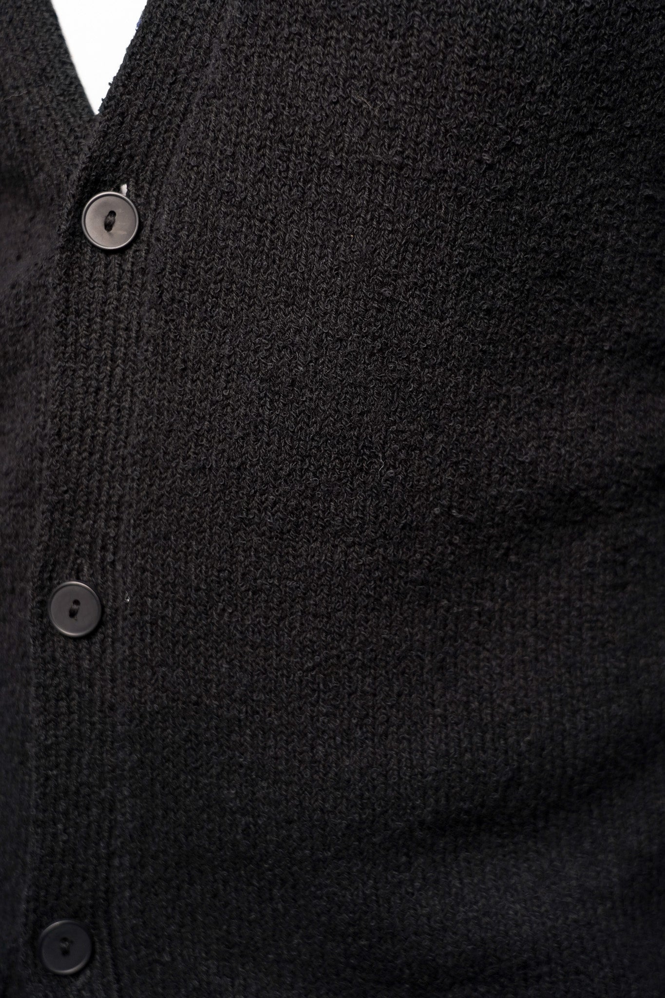 3sixteen Classic Cardigan - Black Boucle Cotton