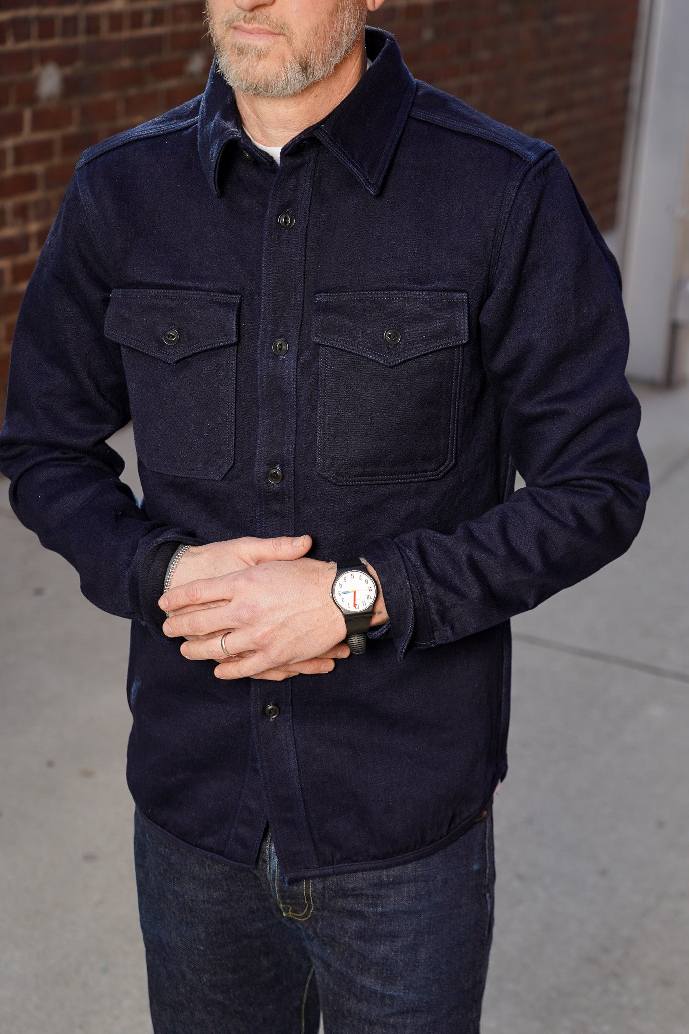 UES Indigo Tricotine Shirt - 15.5oz