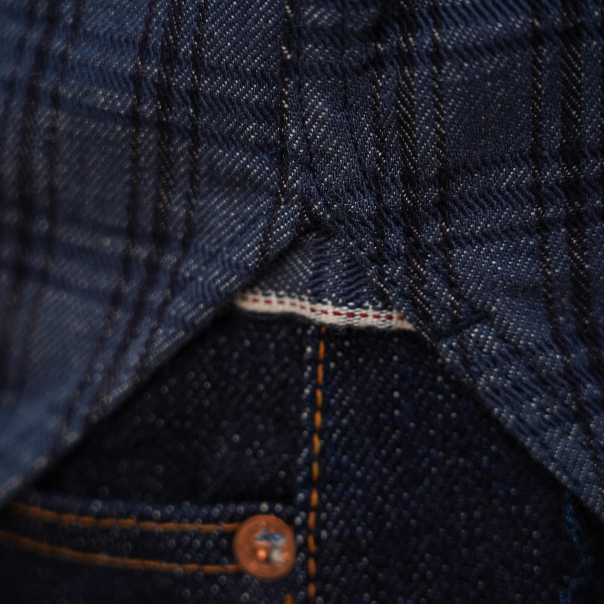 Studio D'Artisan 5734 13oz Jacquard Check Shirt - Navy