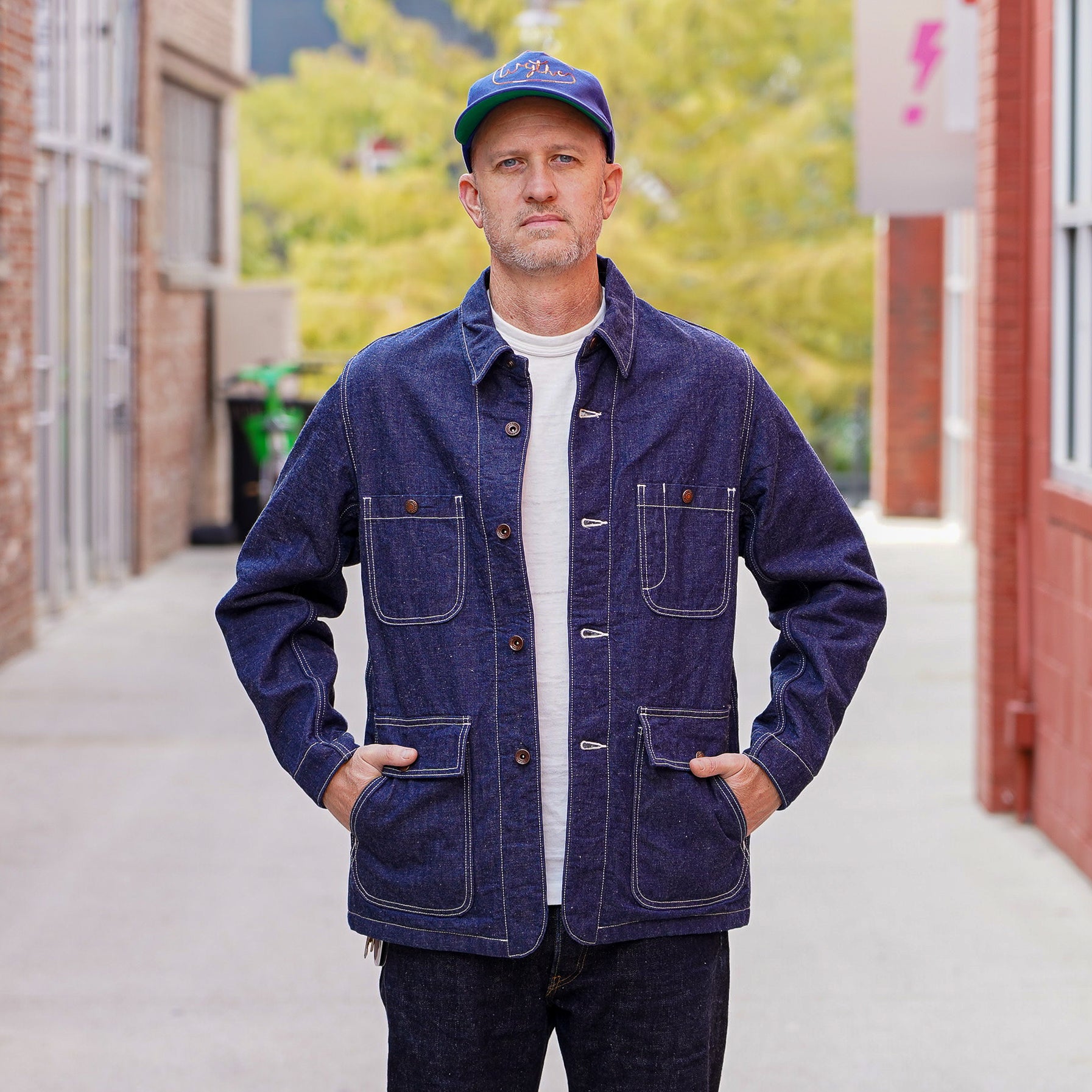 Iron Heart IHJ-149-IND 10oz Selvedge Denim Blanket Lined Chore Jacket - Indigo