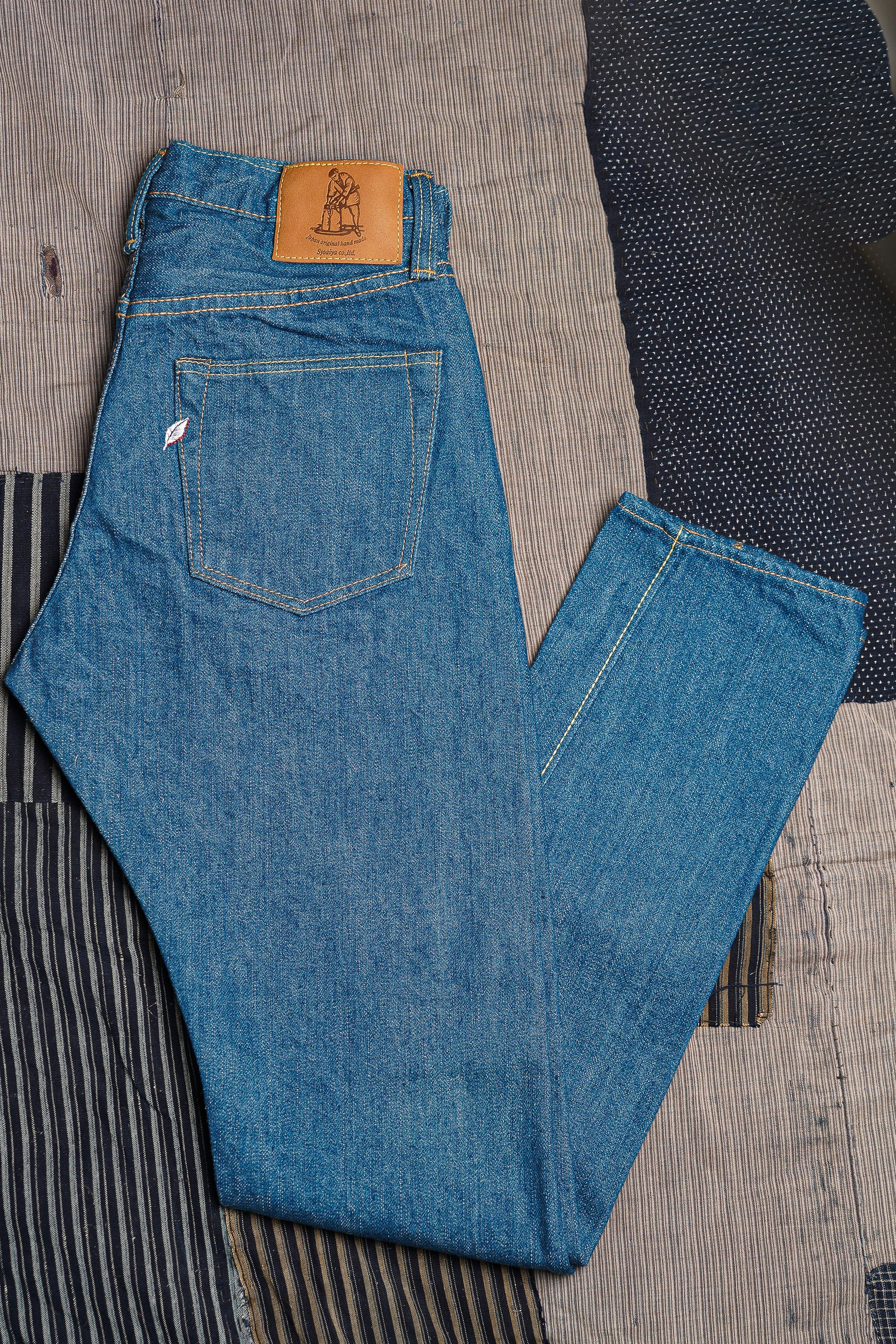 Pure Blue Japan GRE-019 Relaxed Tapered - 14oz Greencast Indigo - One Washed