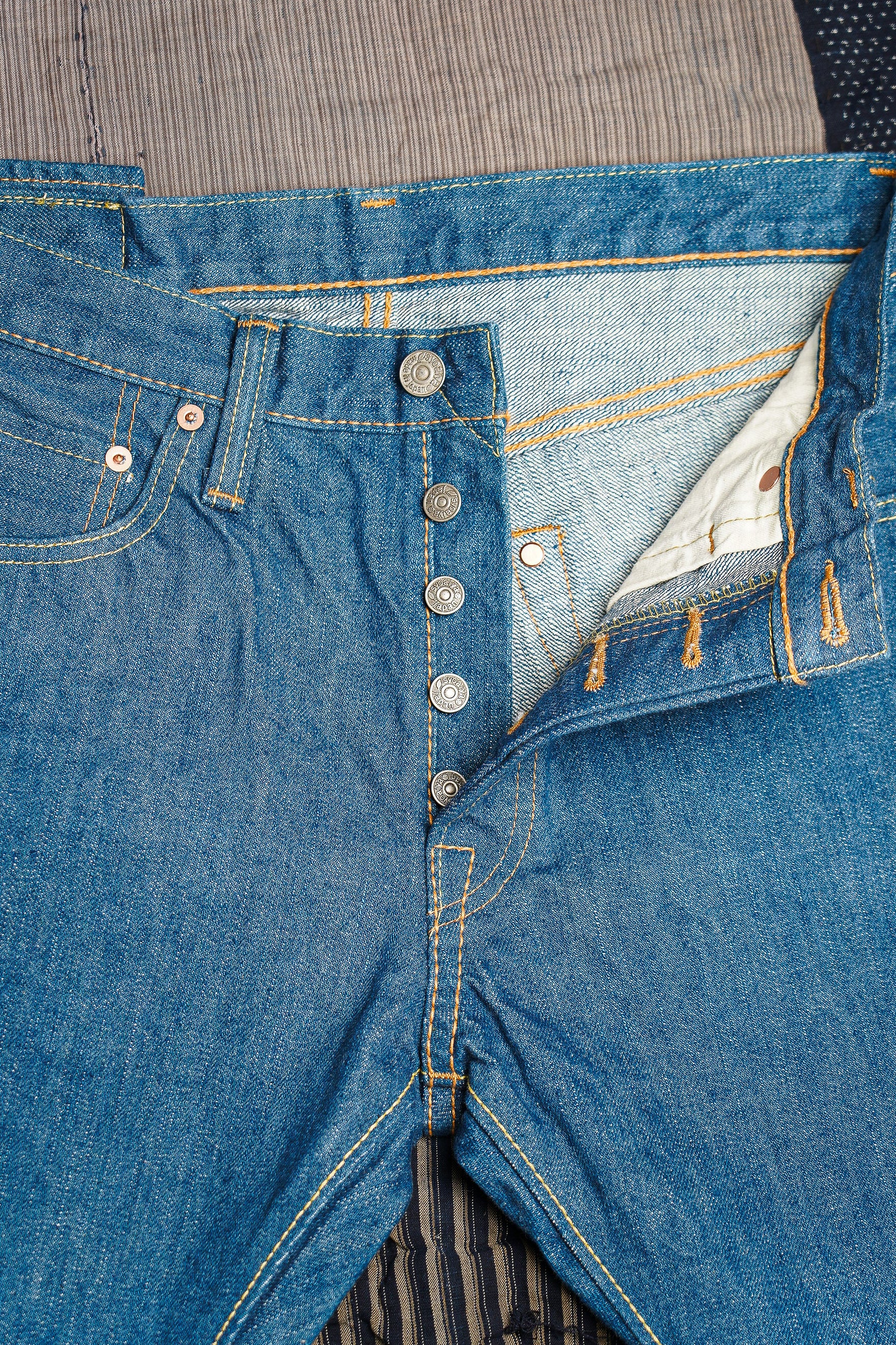 Pure Blue Japan GRE-019 Relaxed Tapered - 14oz Greencast Indigo - One Washed