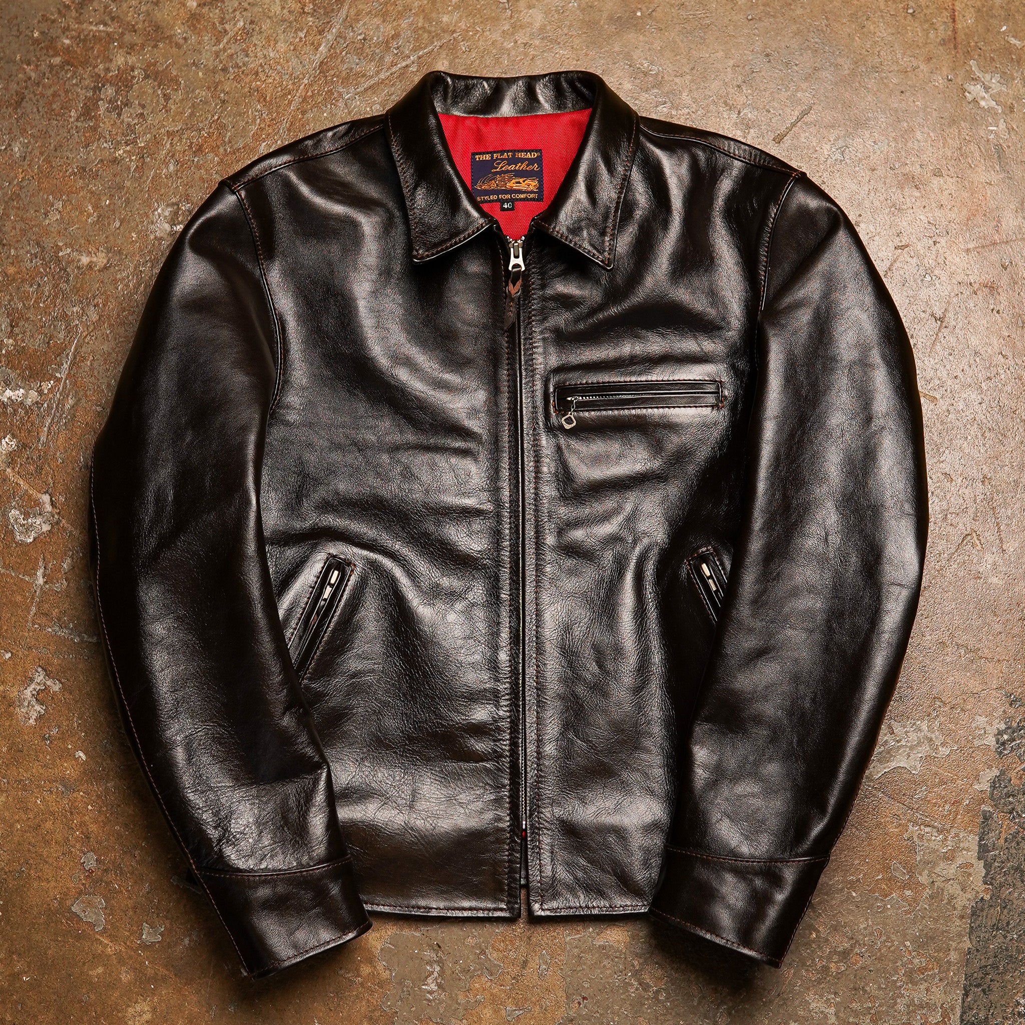 The Flat Head FN-LJ-HS005 Single Rider's Horsehide Jacket - Seal