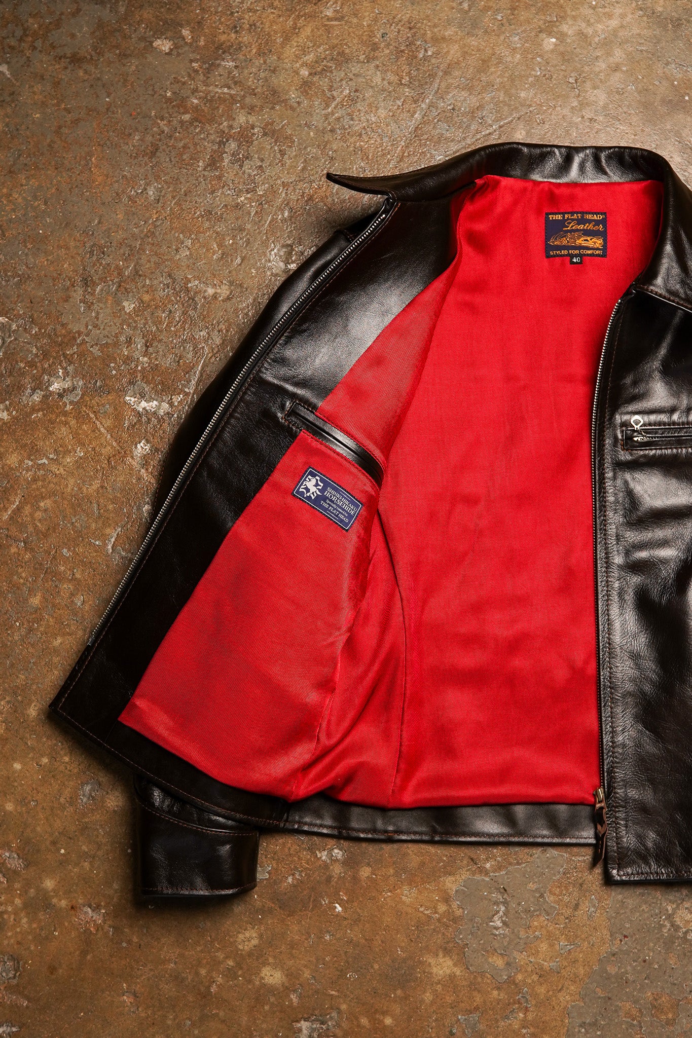 The Flat Head FN-LJ-HS005 Single Rider's Horsehide Jacket - Seal Brown