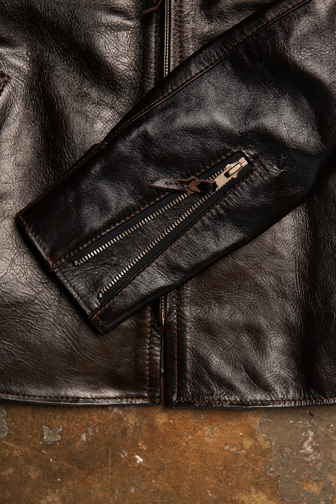 The Flat Head FN-LJ-HS005 Single Rider's Horsehide Jacket - Seal Brown
