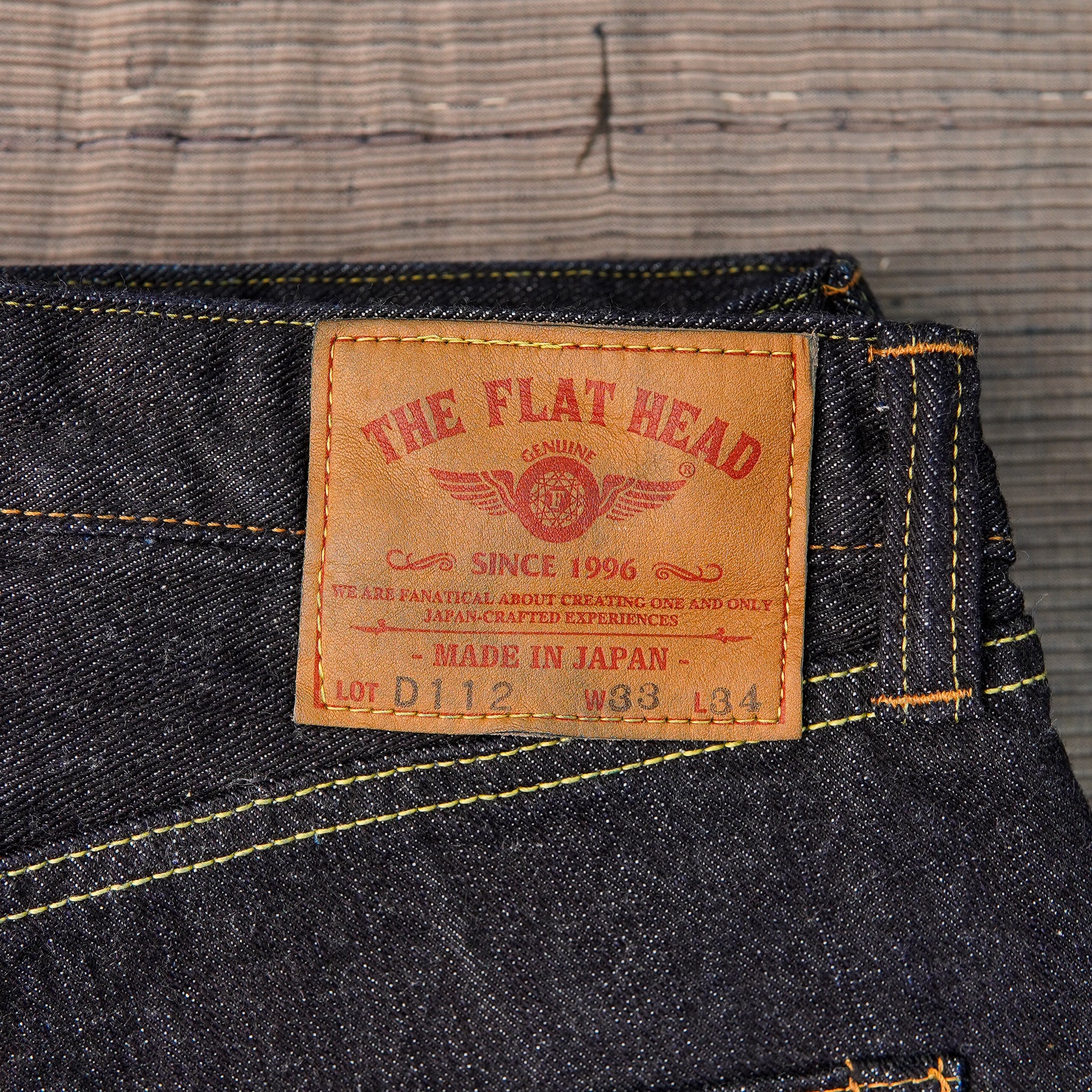The Flat Head FN-D112 14.5oz Left Hand Twill Relax Tapered Selvedge Denim - Indigo