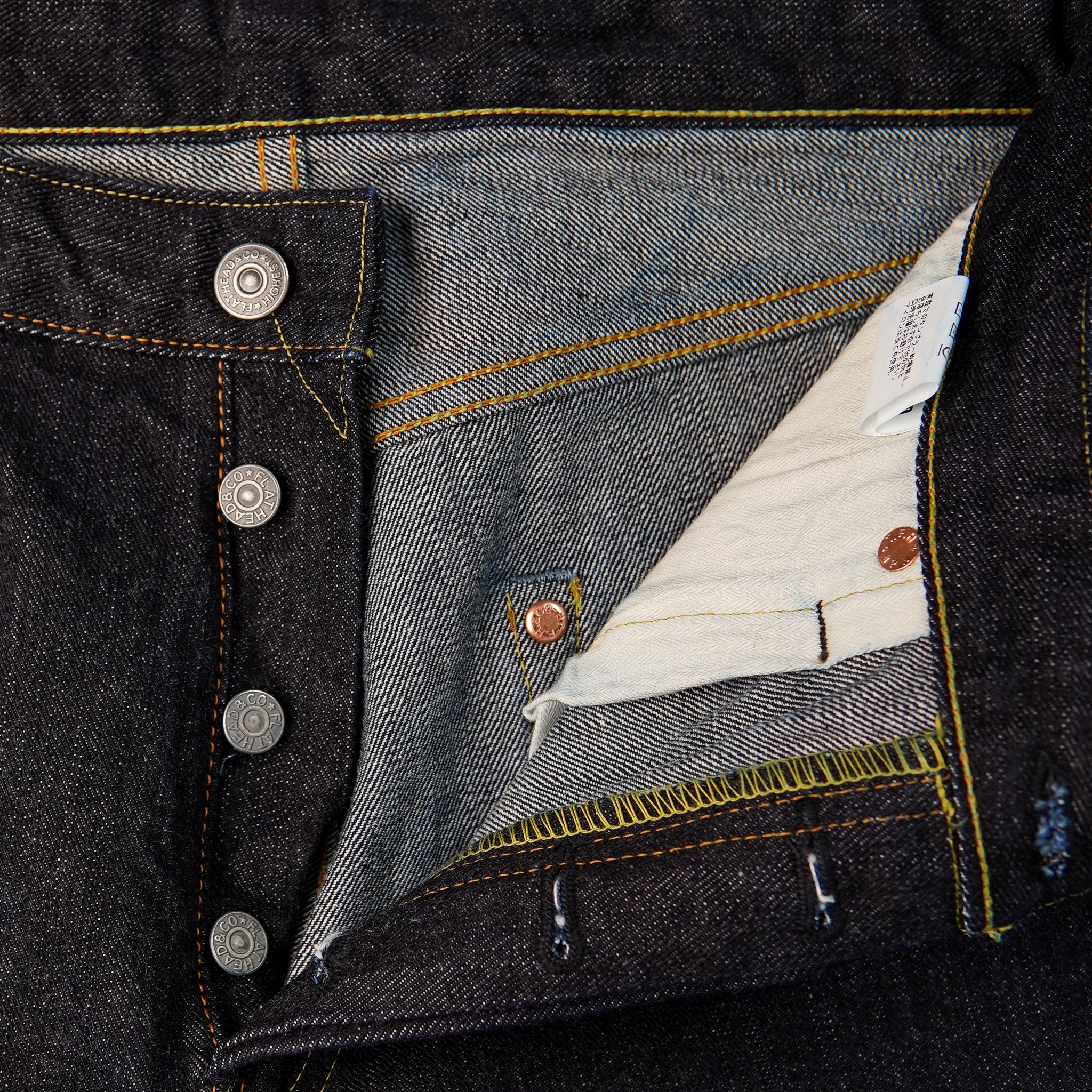 The Flat Head FN-D112 14.5oz Left Hand Twill Relax Tapered Selvedge Denim - Indigo