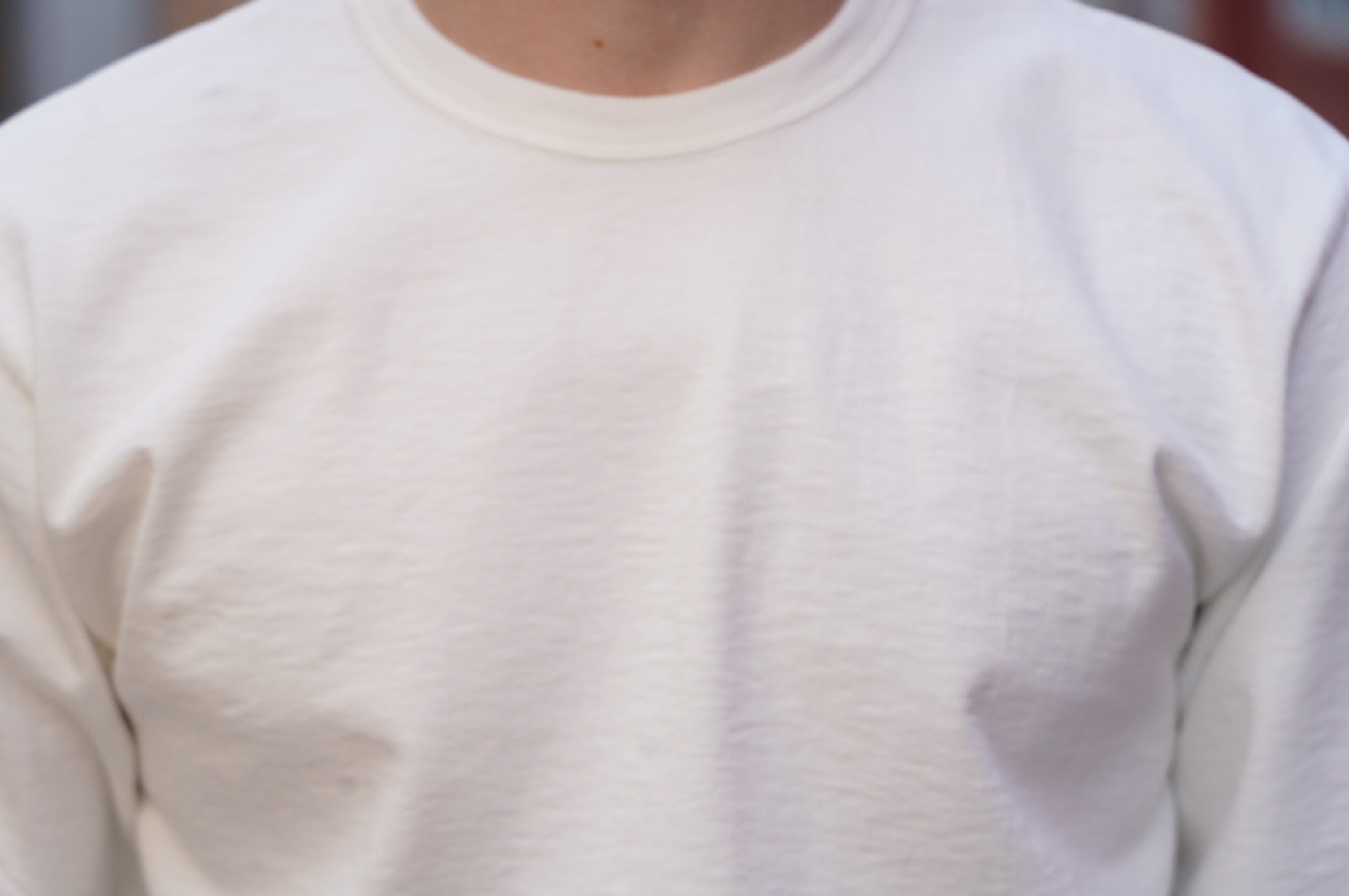 The Flat Head FN-HTKL-001 20oz Heavy Loopwheeled Longsleeve Tee - White