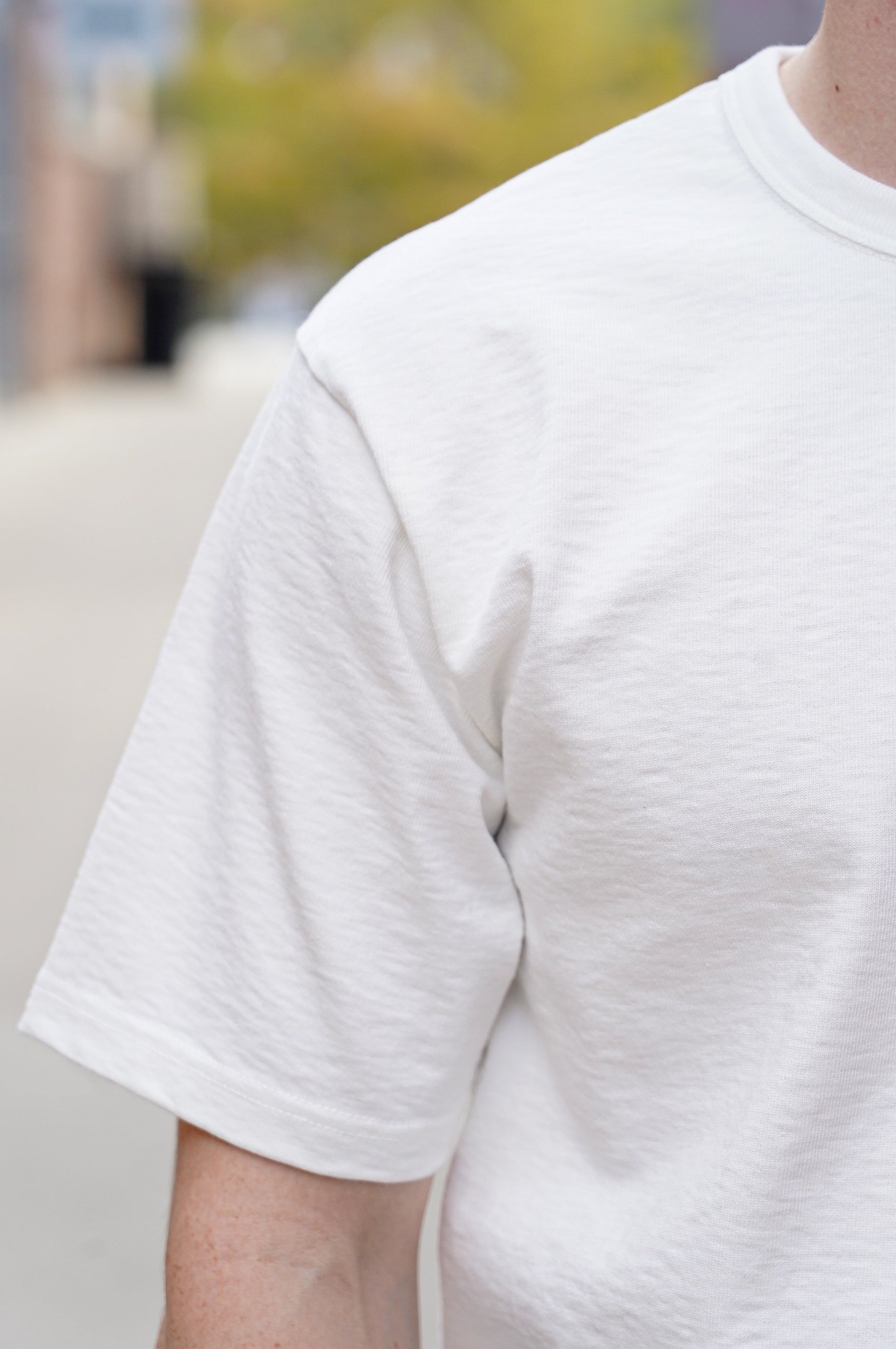The Flat Head FN-HTK-001 20oz Heavy Loopwheeled Tee - White