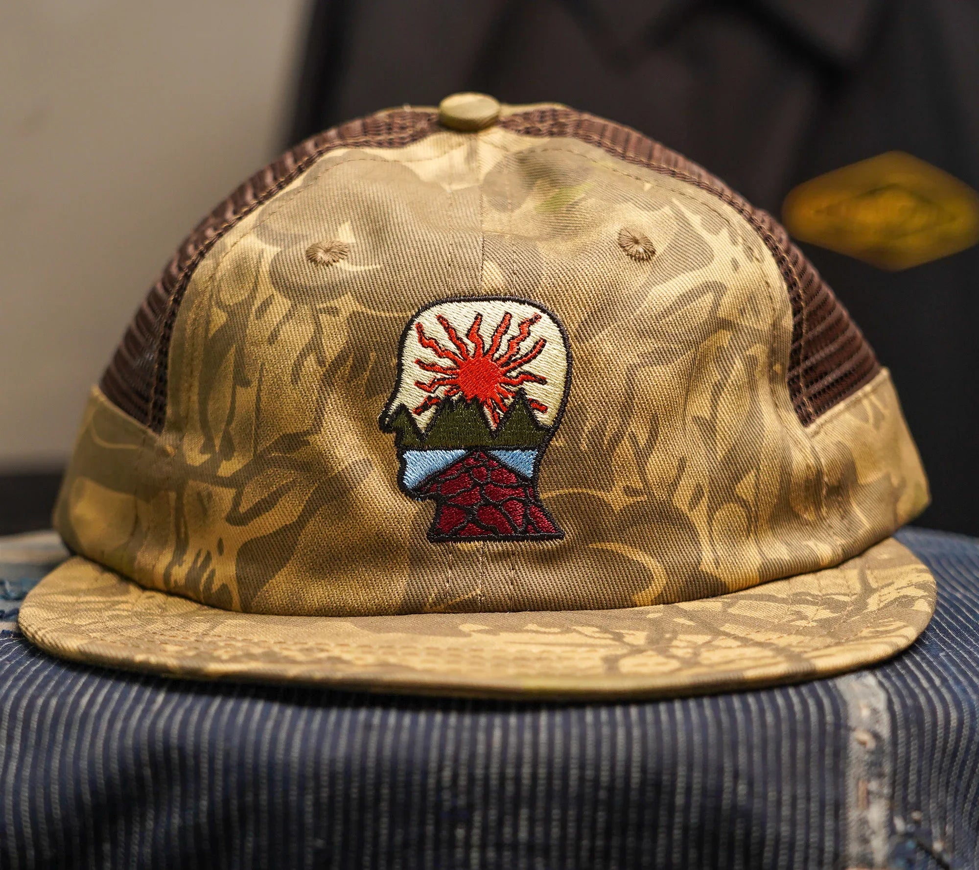 Brain Dead Mesh Panel Logohead Hat - Leaf Camo – Guilty Party