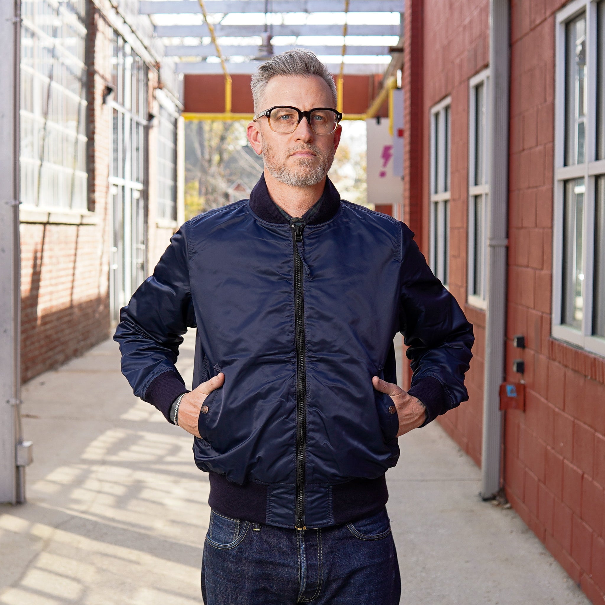 Iron Heart IHM-50-NAV 4.8oz Nylon Type L-2B Jacket - Navy