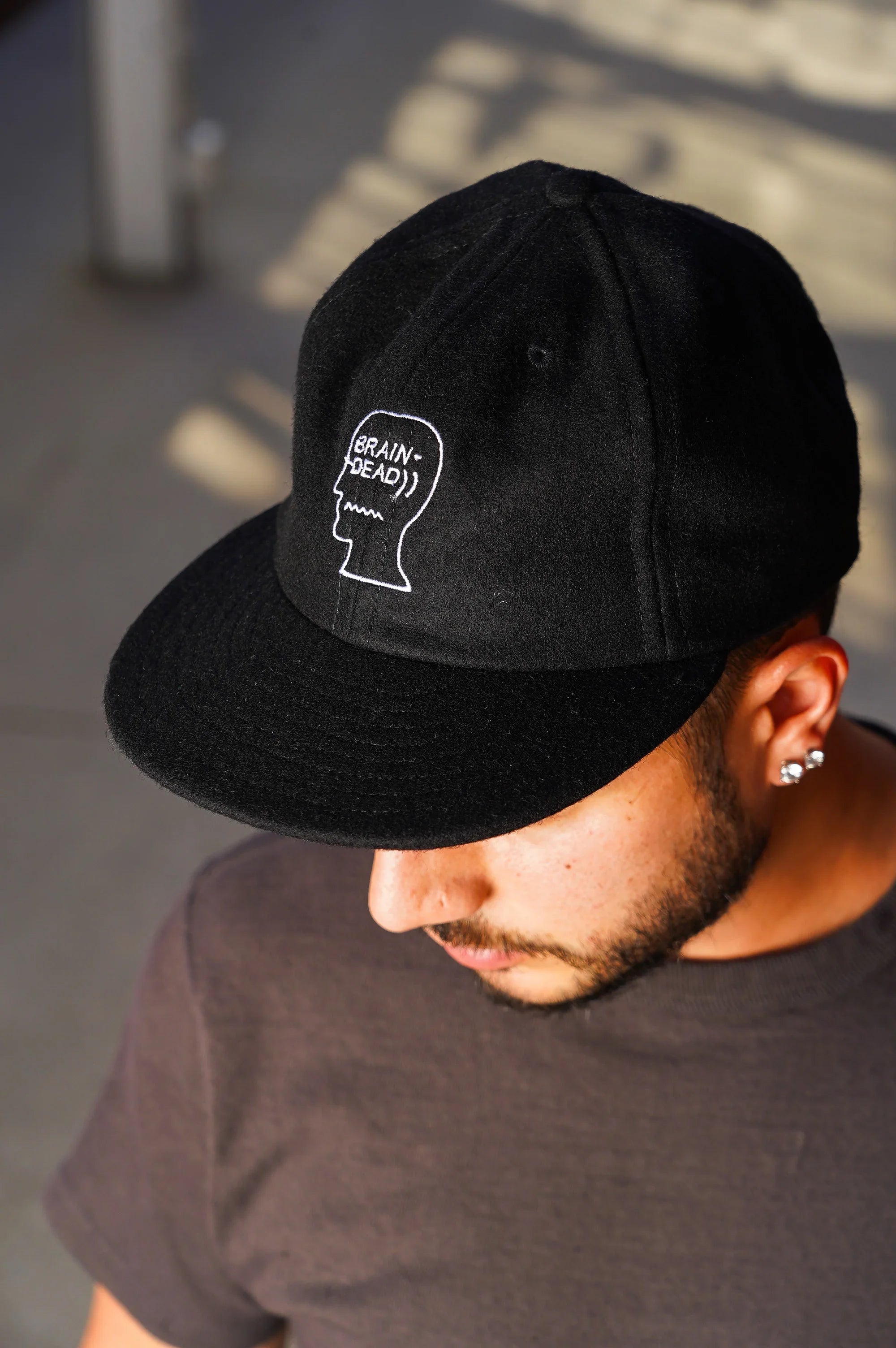 Brain Dead Flannel Classic Logohead 6 Panel Hat - Black – Guilty Party