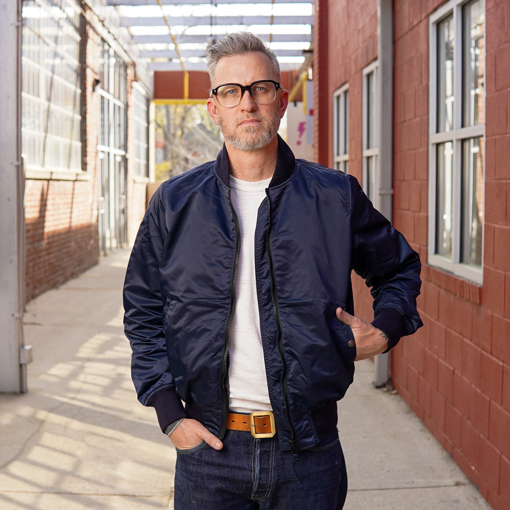 Iron Heart IHM-50-NAV 4.8oz Nylon Type L-2B Jacket - Navy