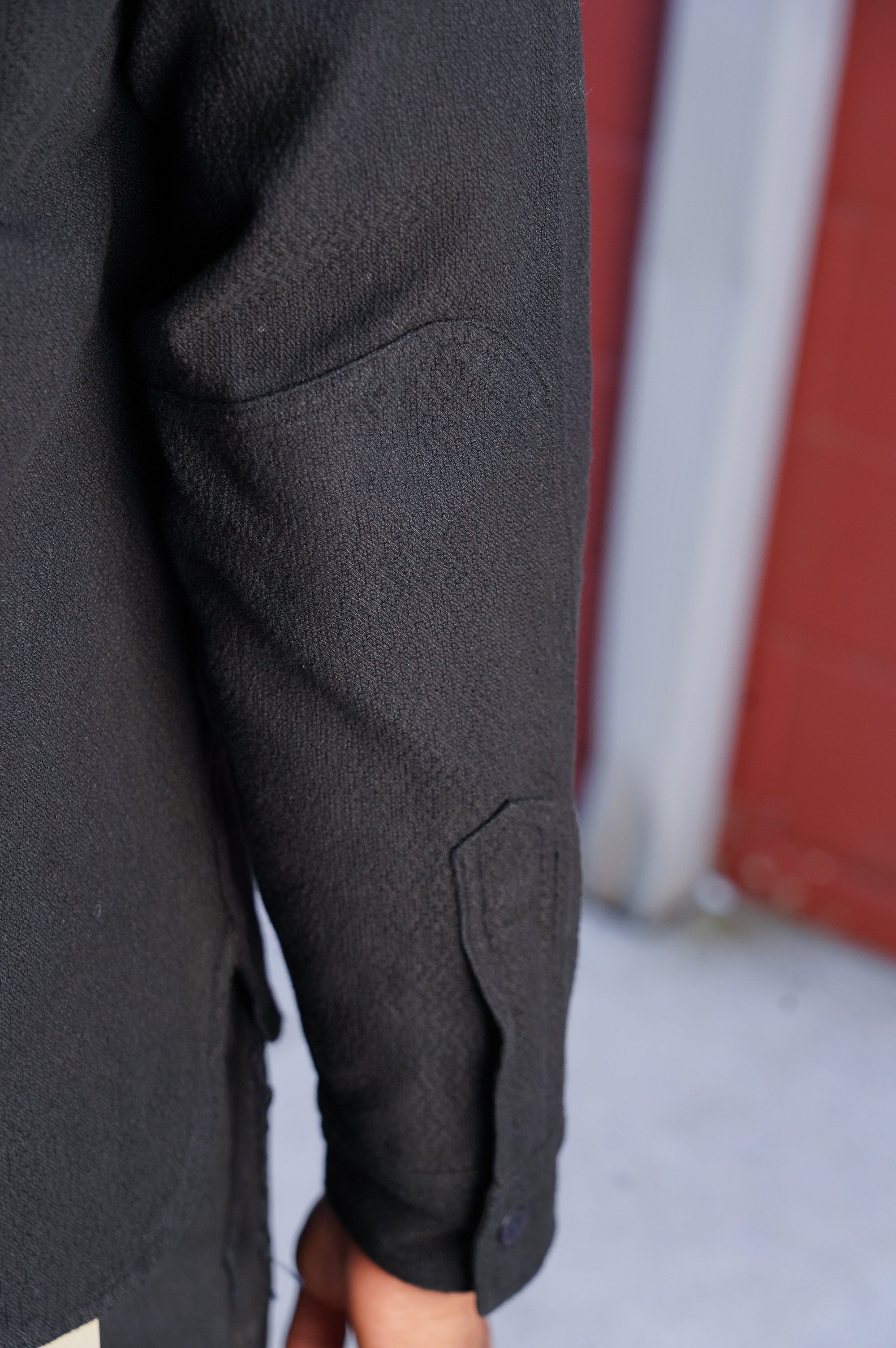 Samurai SSN24-01W Black Overdyed Sashiko Flannel Shirt - Black