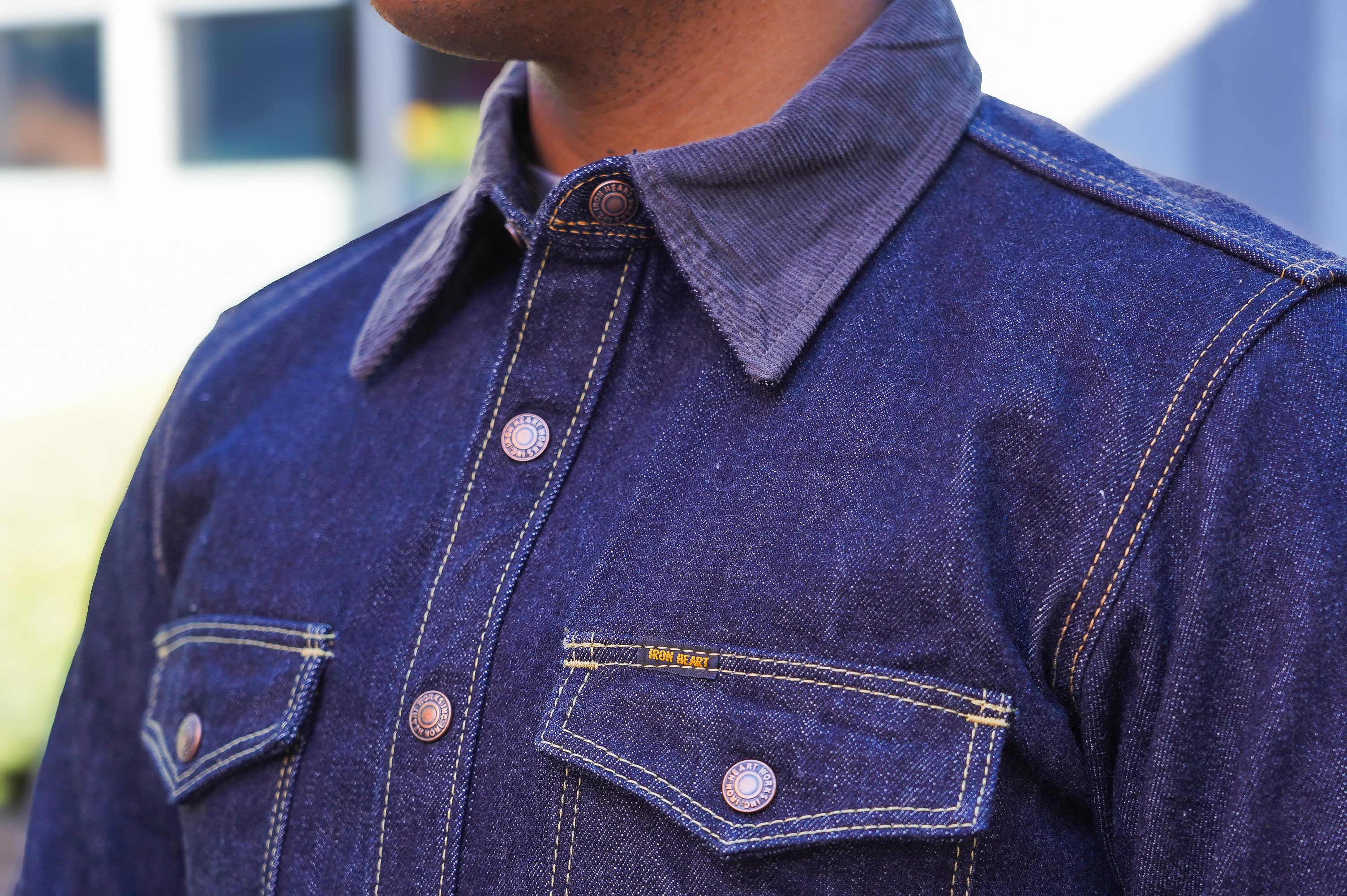 Iron Heart IHSH-427-IND 16oz Selvedge Denim CPO Shirt