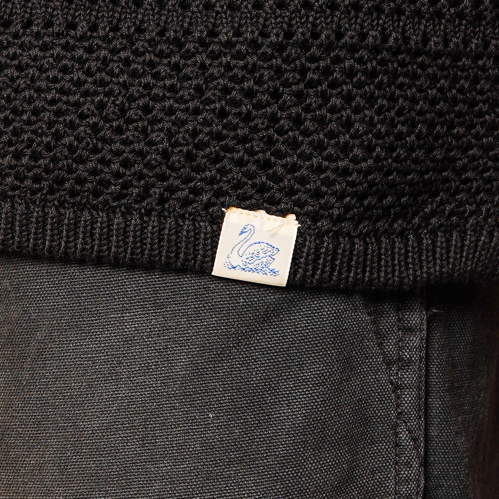 Merz b. Schwanen 1960s Crochet Cotton Short Sleeve Shirt - Black
