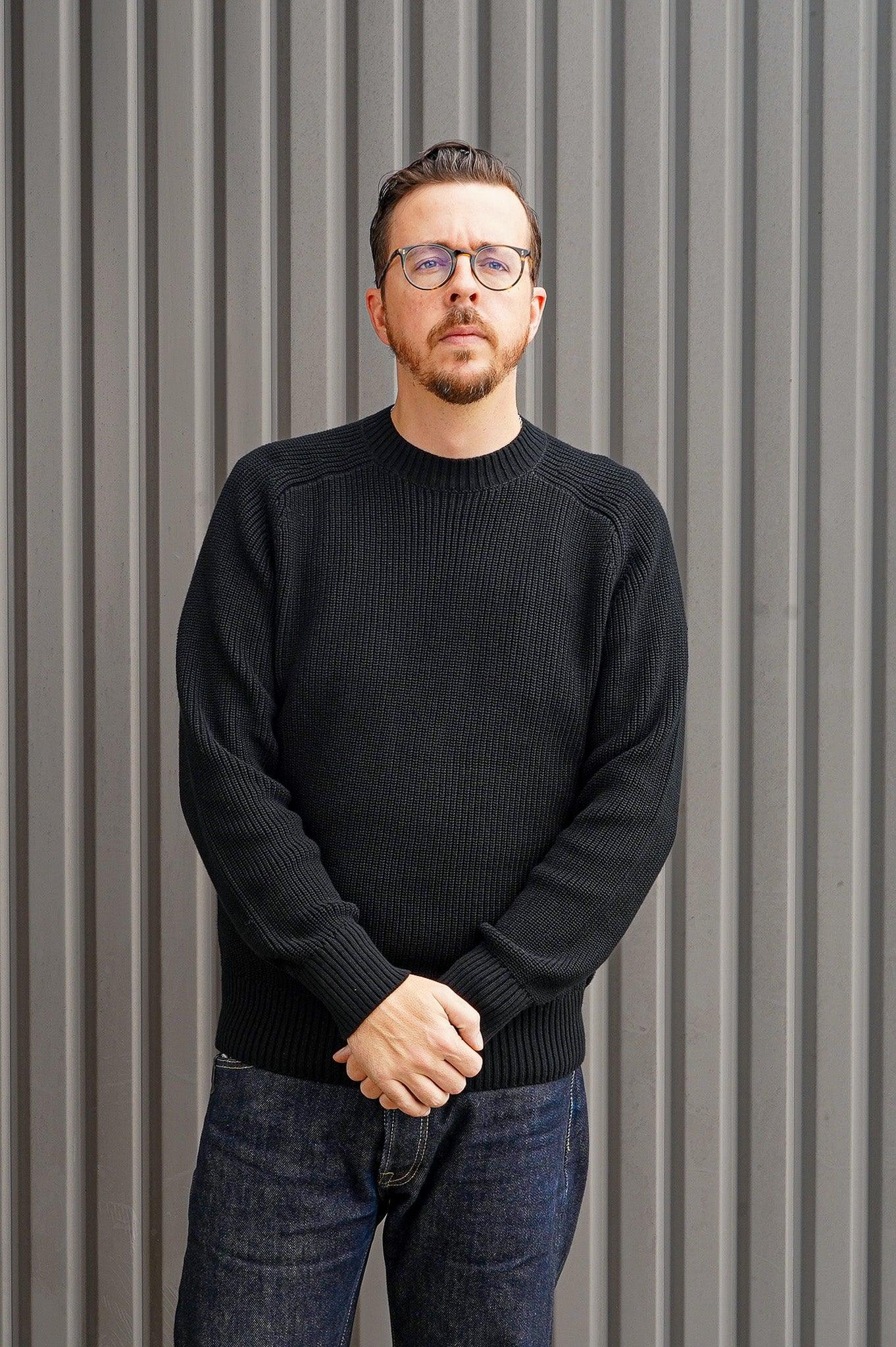 3sixteen Pima Cotton Crewneck Sweater ~ Black