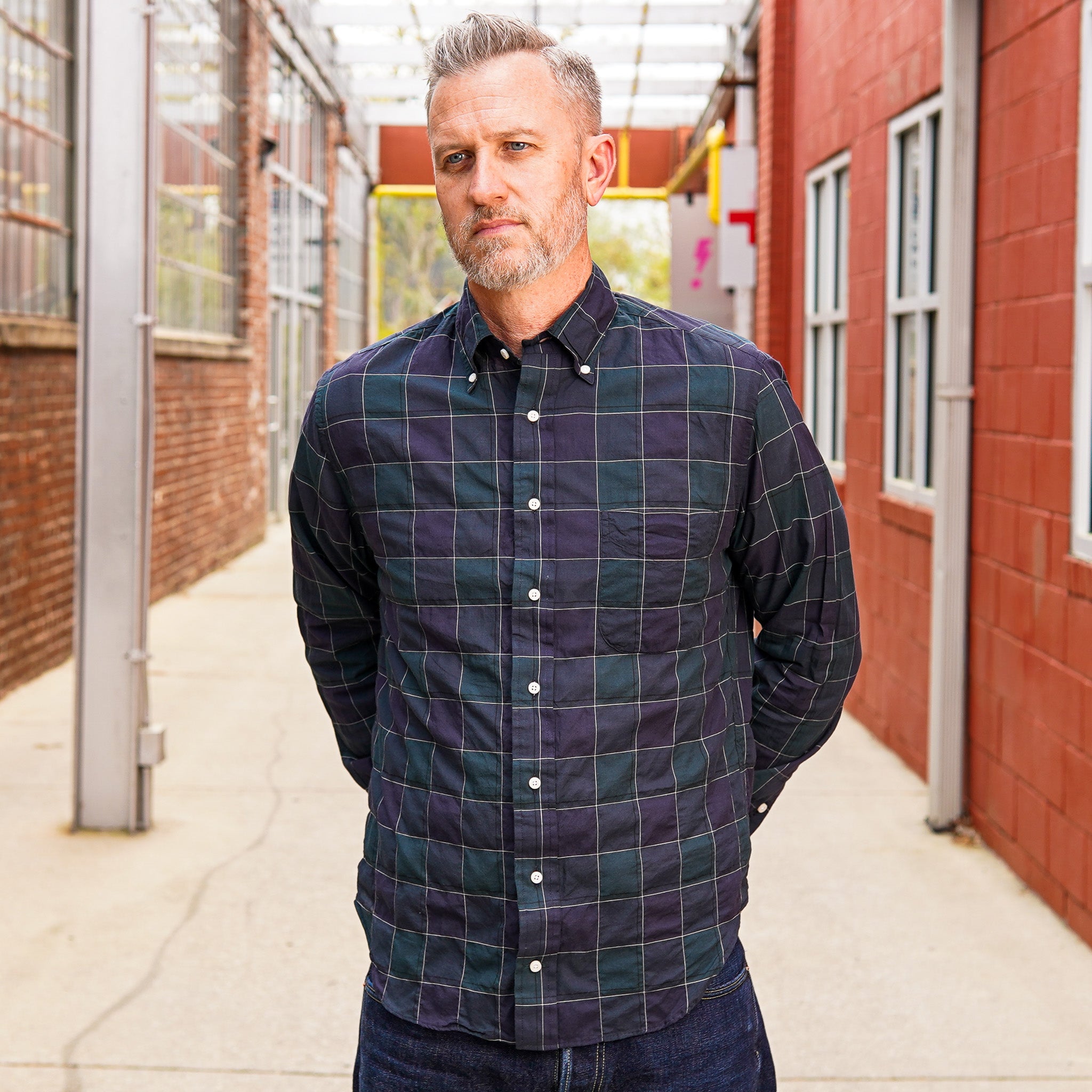 Gitman Vintage Checked Organic Cotton Shirt - Navy